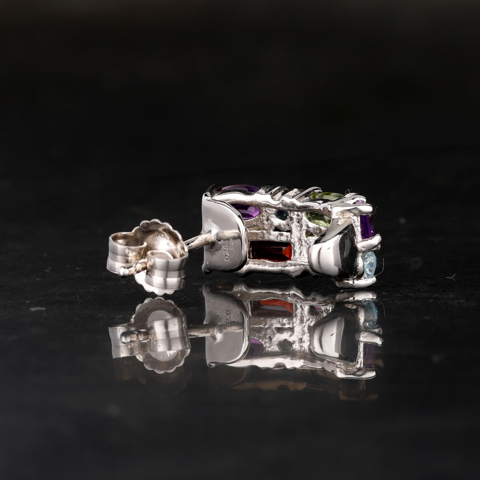 Earrings: Citrine Square 2.50mm - 2