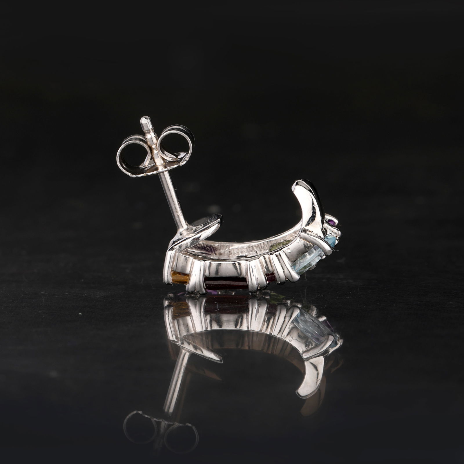 Earrings: Citrine Square 2.50mm - 3