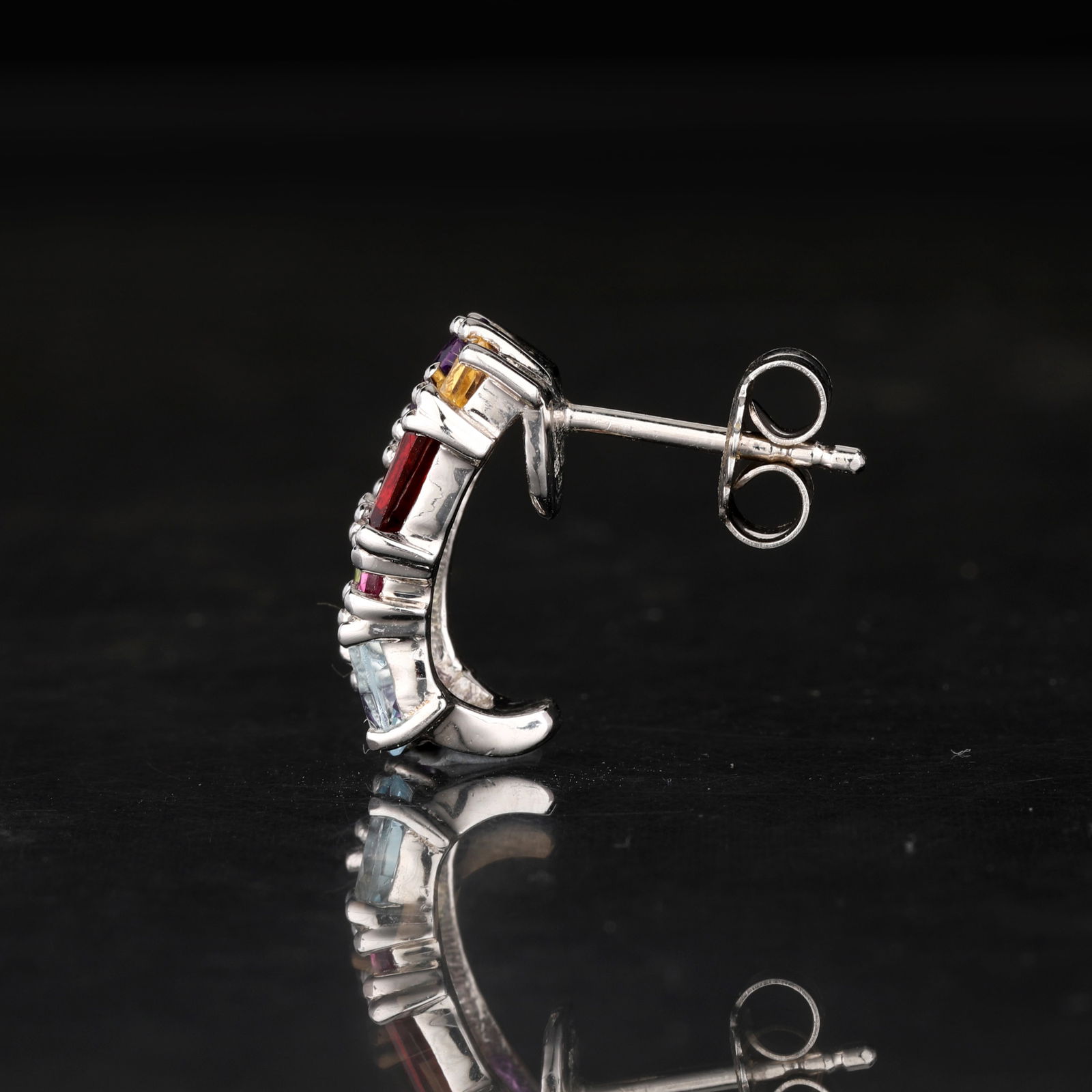 Earrings: Citrine Square 2.50mm - 4