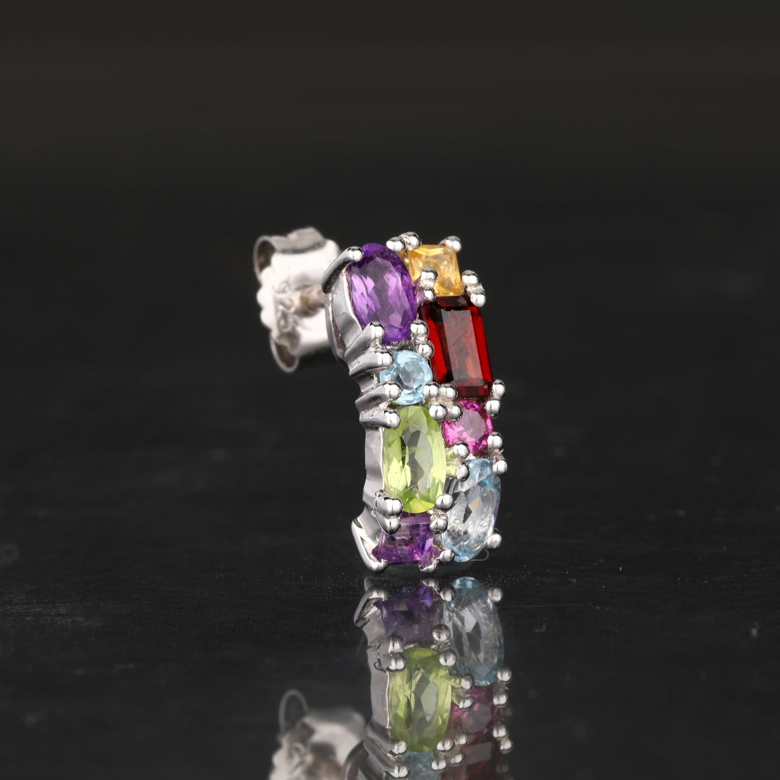 Earrings: Citrine Square 2.50mm - 5