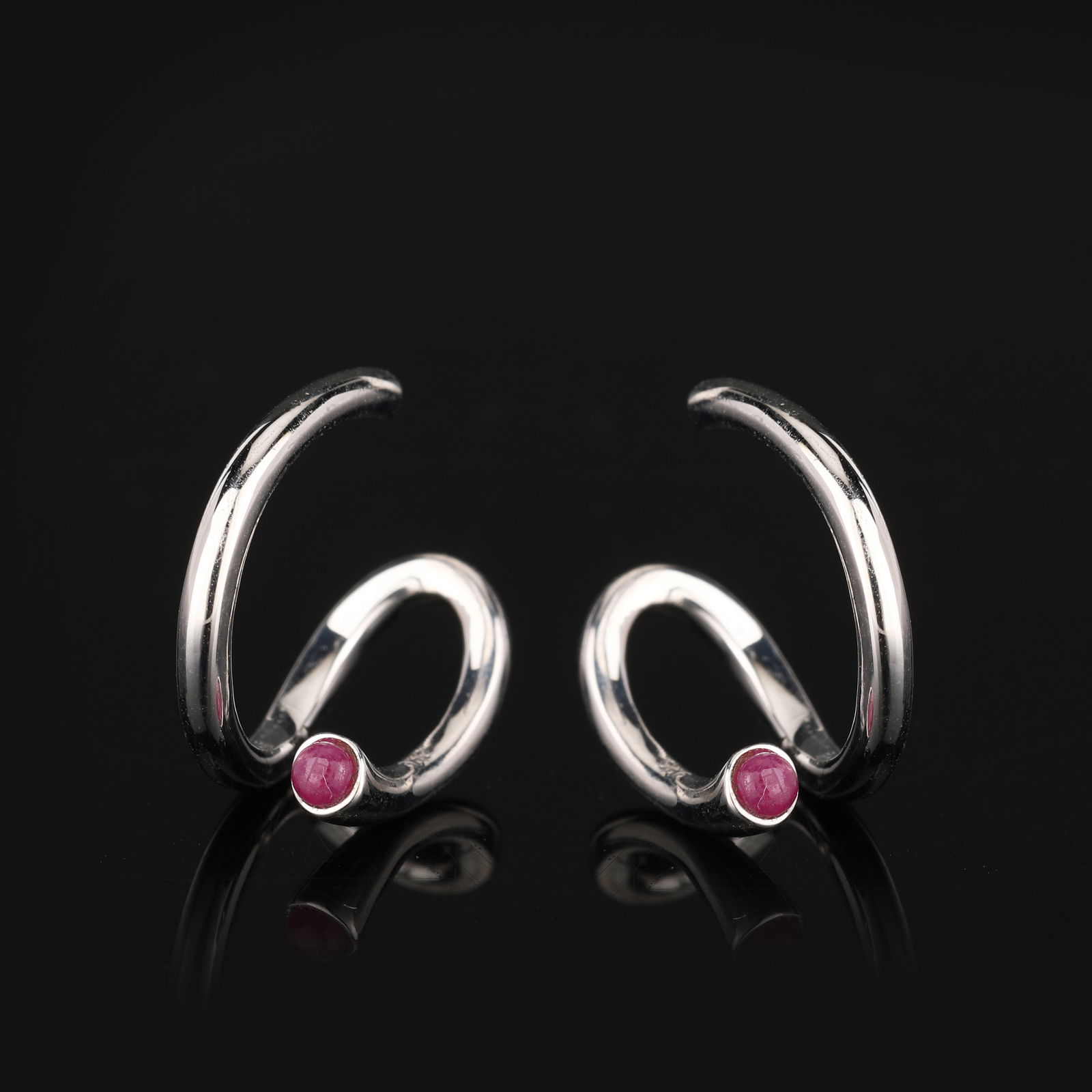 Earrings: Indian Ruby CAB Round 2.00mm - 2