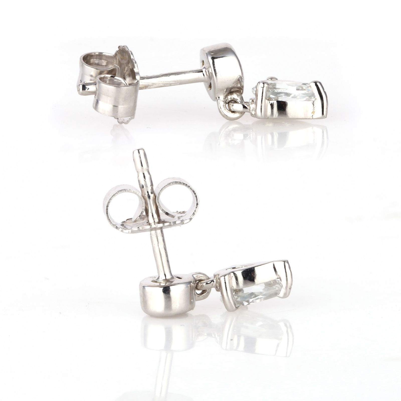 Earrings: White Topaz Pears 5x3mm - 4