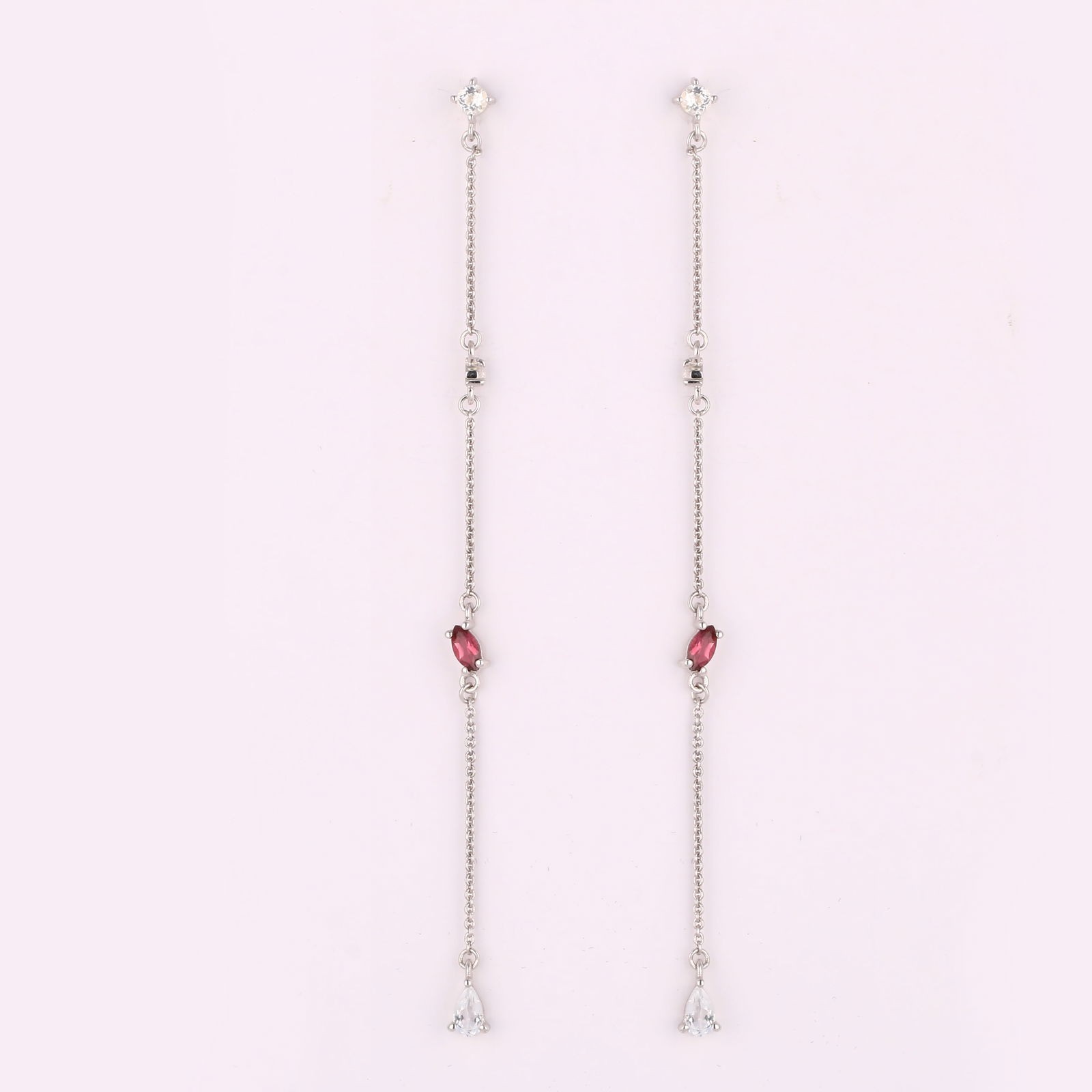 Earrings: White Topaz Pears 5x3mm - 3