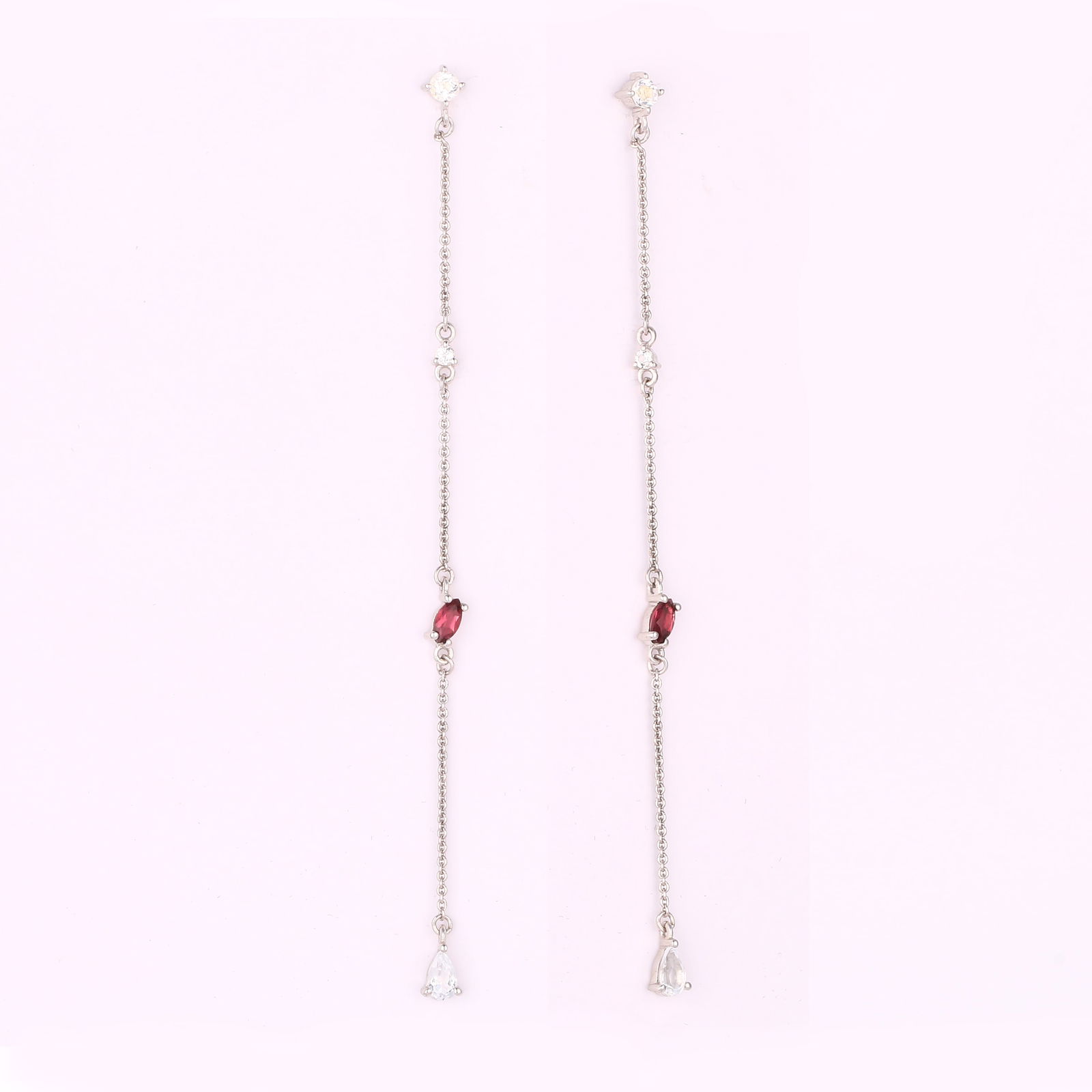 Earrings: White Topaz Pears 5x3mm - 4