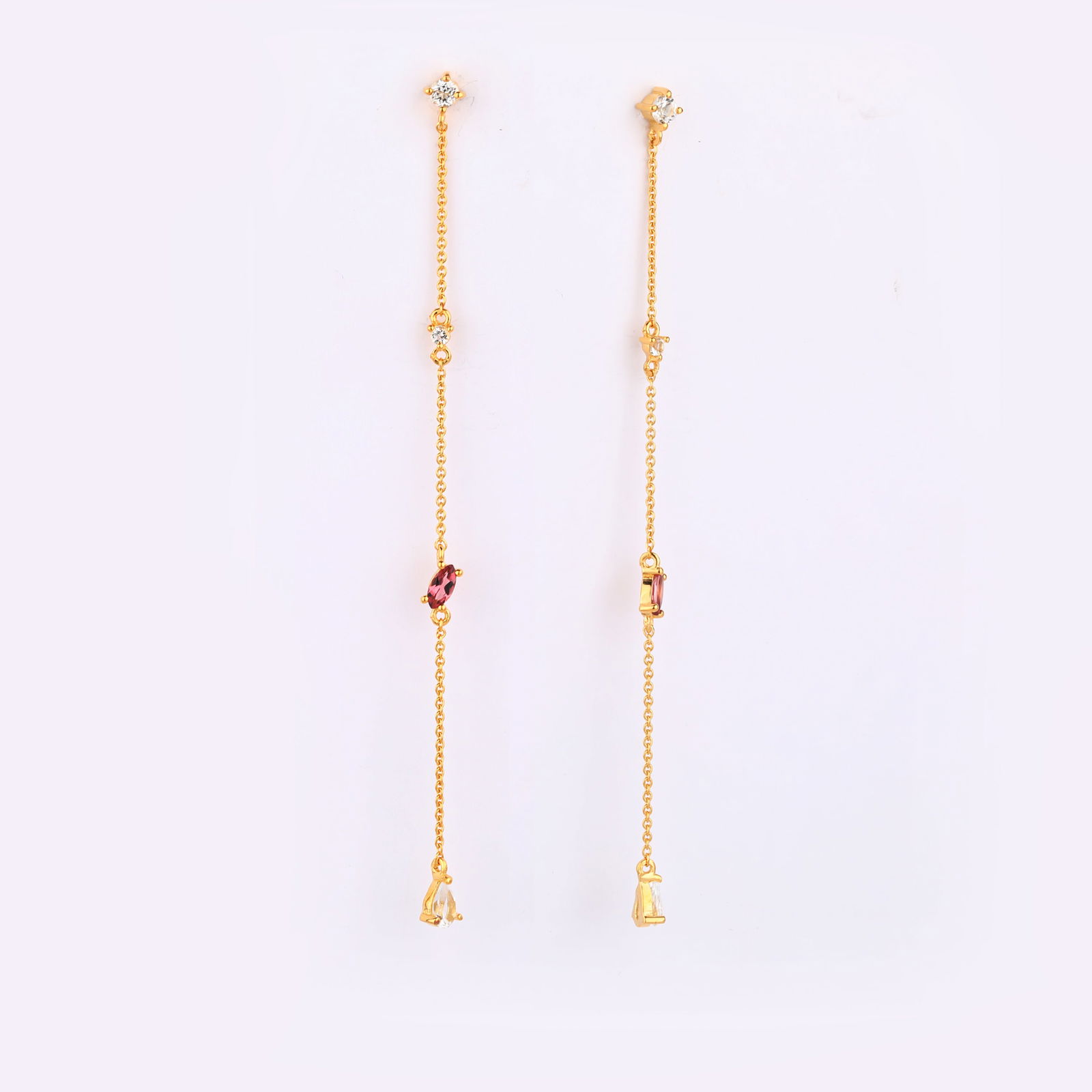 Earrings: White Topaz Pears 5x3mm - 3