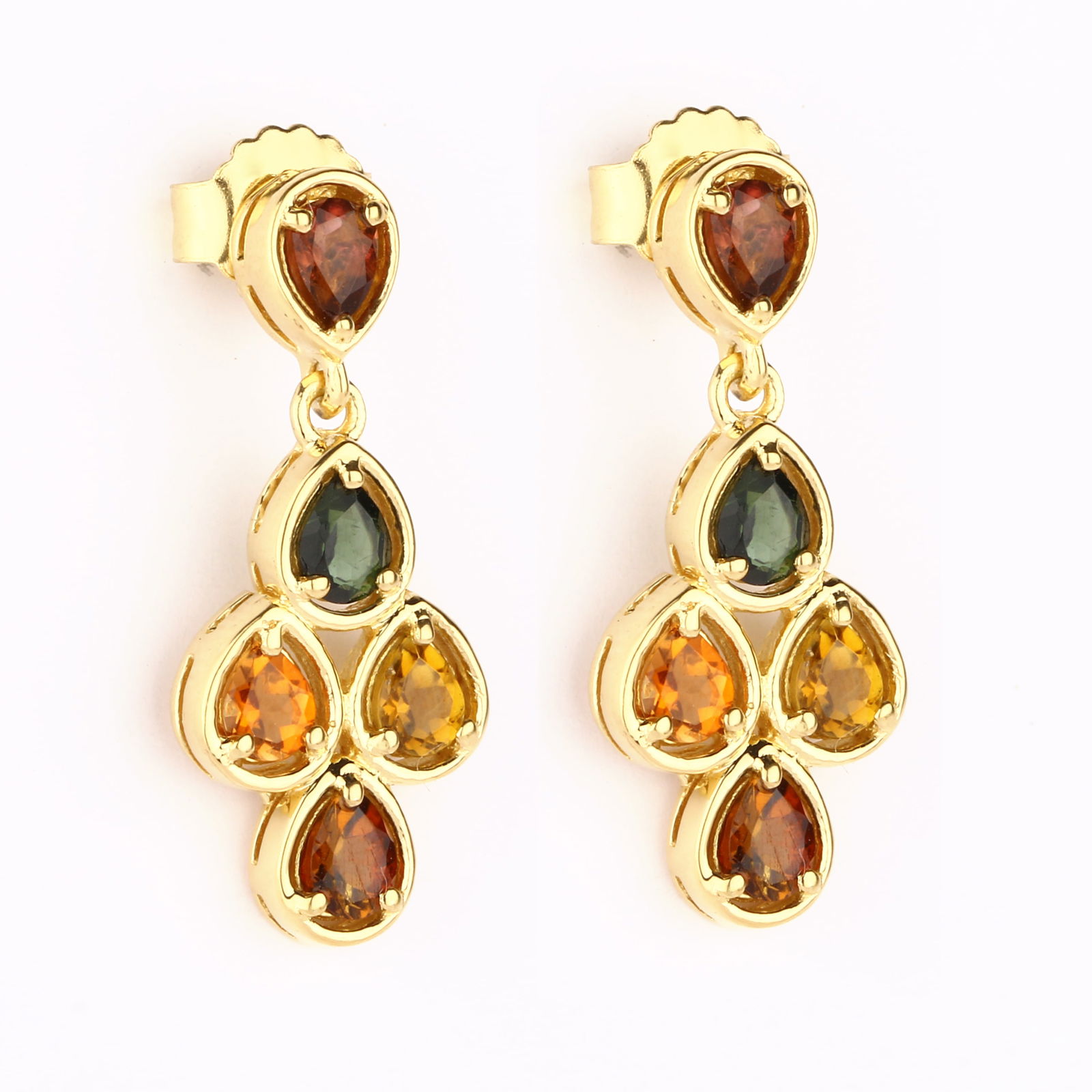 Earrings: Pink Tourmaline Pears 4x3mm: No Reserve! Title: Earrings: Pink Tourmaline Pears 4x3mm Description: Pink Tourmaline Pears 4x3mm - 2Pcs + Green Tourmaline Pears 4x3mm - 2Pcs + Yellow Tourmaline Pears 4x3mm - 2Pcs + Brown Tourmaline