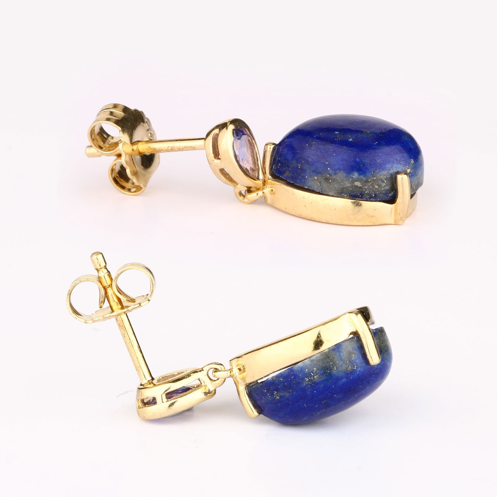 Earrings: Lapis CAB Pears 11x9mm - 2