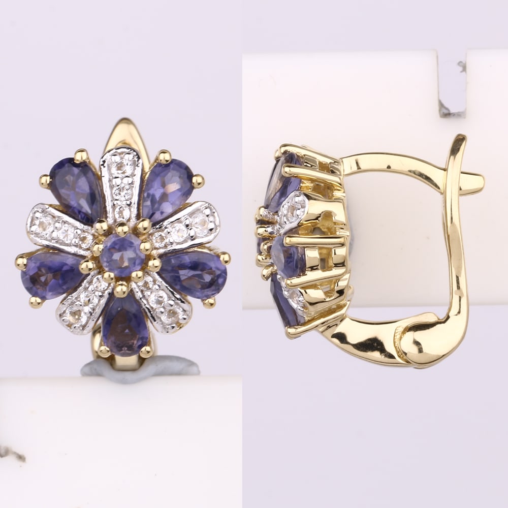 Earrings: Iolite Pears 5x3mm