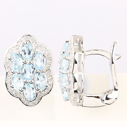 Earrings: Blue Topaz Oval 5x3mm (1 of 1)