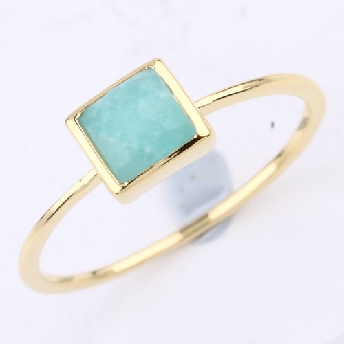 Ring: Amazonite Hi-Dome Flat Bottom Rose Cut Square 5.00mm: No Reserve! Title: Ring: Amazonite Hi-Dome Flat Bottom Rose Cut Square 5.00mm Description: Amazonite Hi-Dome Flat Bottom Rose Cut Square 5.00mm - 1Pcs Date/Period: After 2000 Materials: 925 Silver