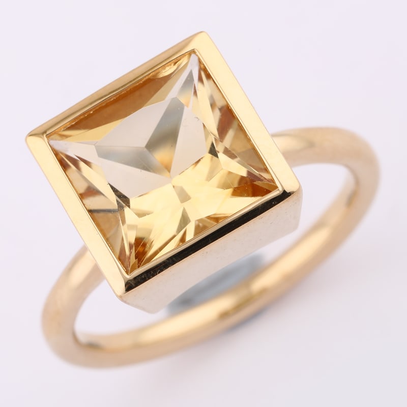 Ring: Citrine Square 10.00mm (1 of 1)