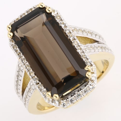 Ring: Smoky Quartz Octagon 18x9mm (1 of 1)