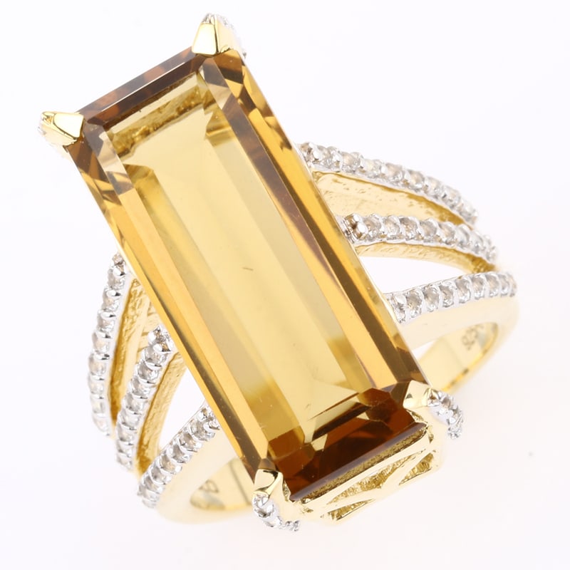 Ring: Champagne Quartz Octagon 24x10mm (1 of 1)