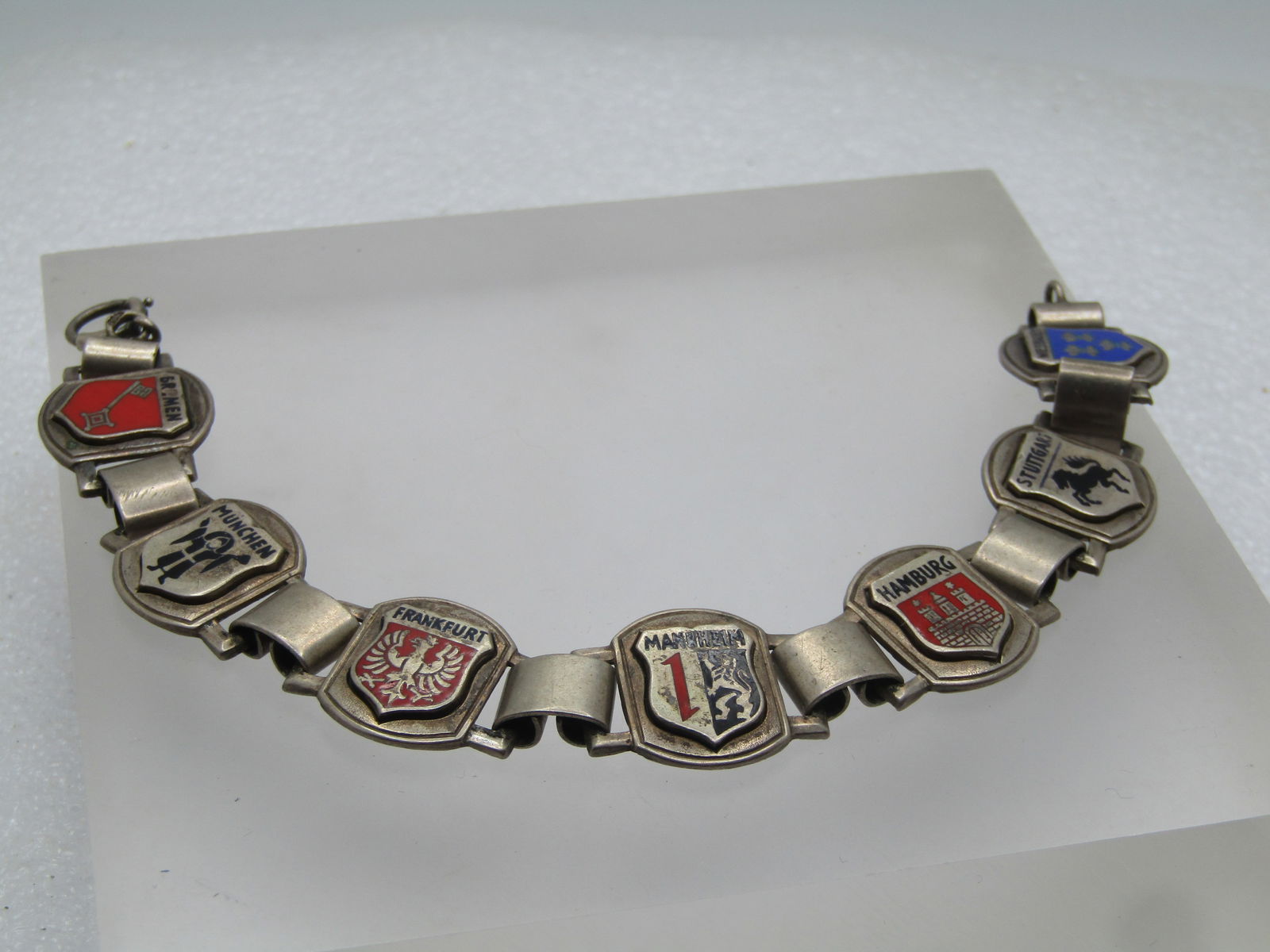 Vintage Sterling German Tourist Charm Bracelet, 7.75", 1940's-1950's - 2