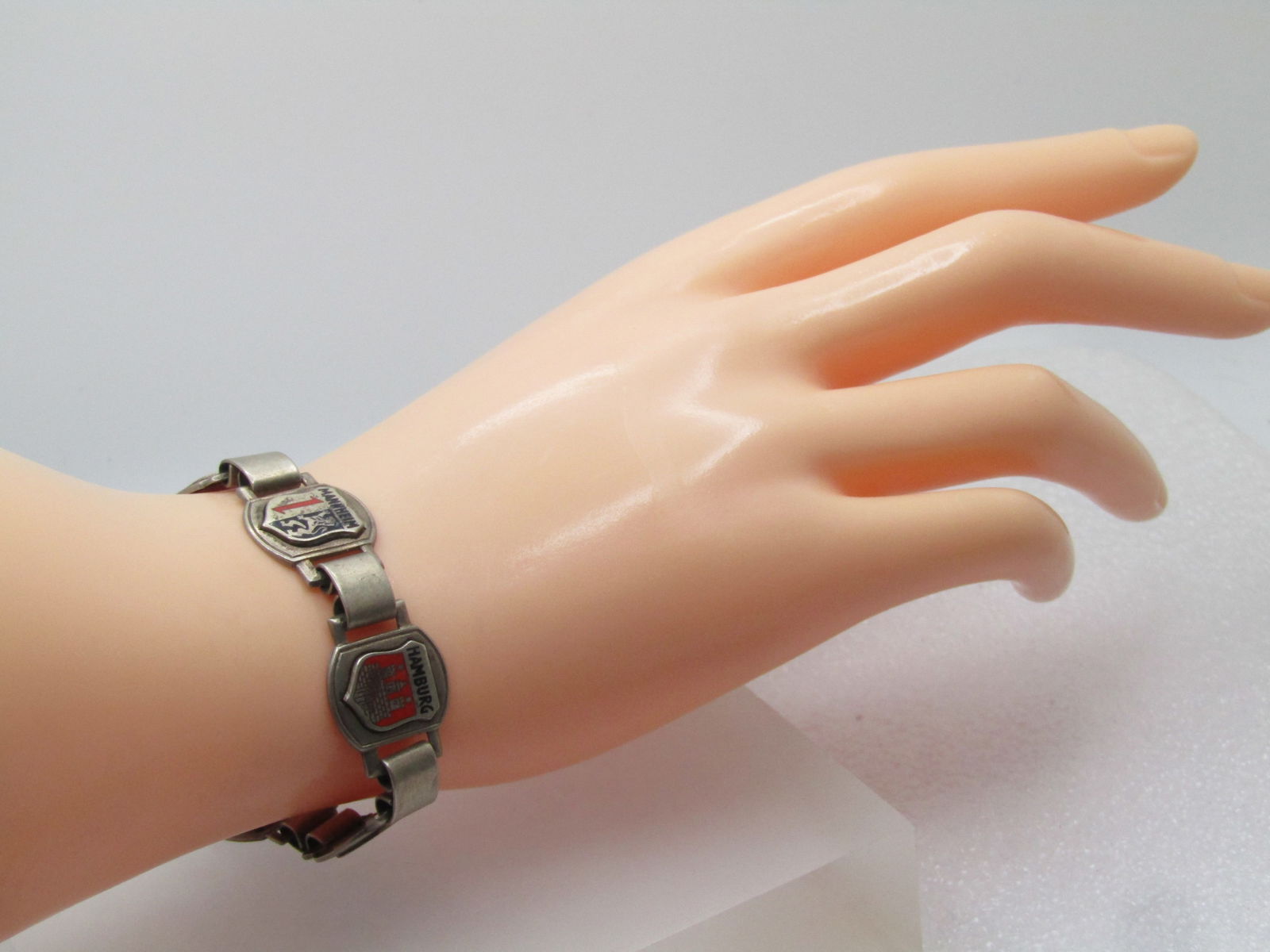 Vintage Sterling German Tourist Charm Bracelet, 7.75", 1940's-1950's - 7