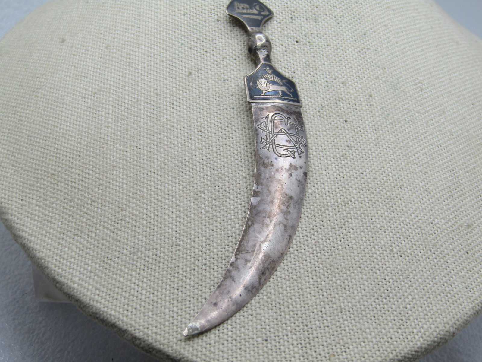 Vintage Sterling Enameled Short Saber Letter Opener, 1940's-1950's - 4