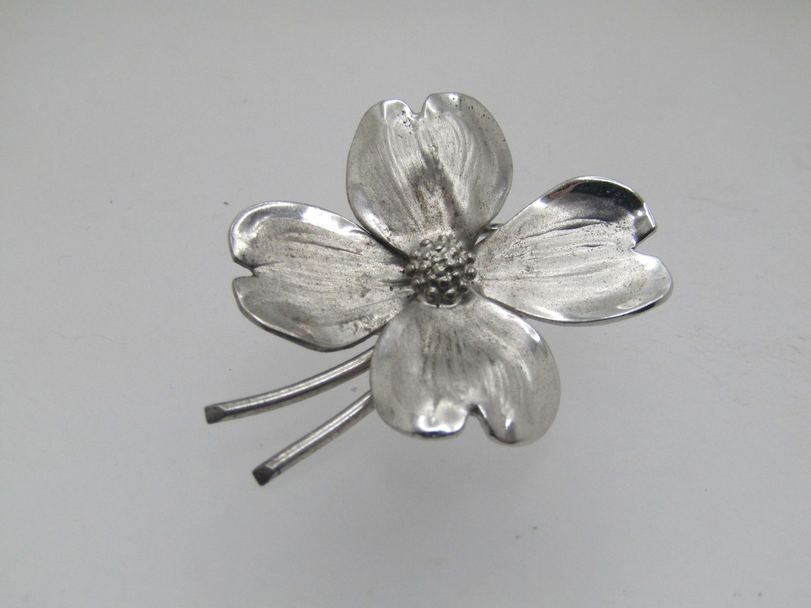 Vintage Sterling Dogwood Brooch, Signed HSB, 1940's-1960's (1 of 5)