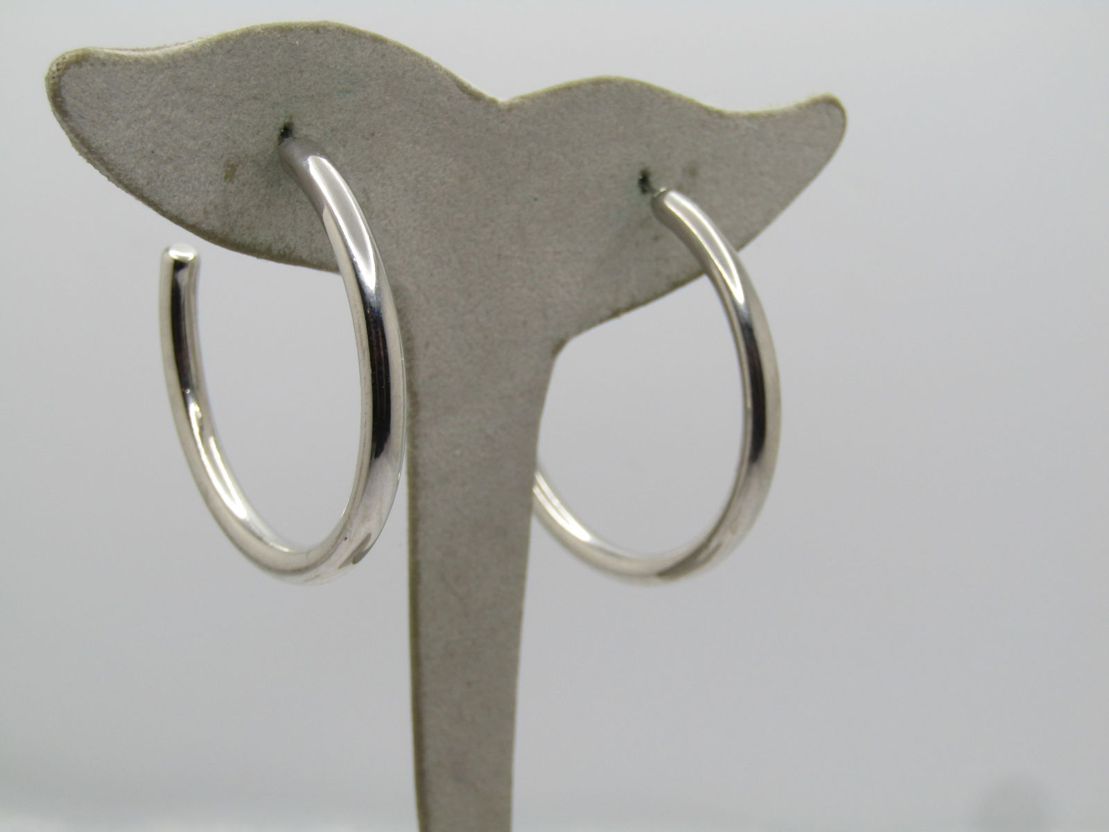 Vintage Sterling Post Large Hoop Earrings, Pierced 1-5/8", 1980's-1990's (1 of 5)