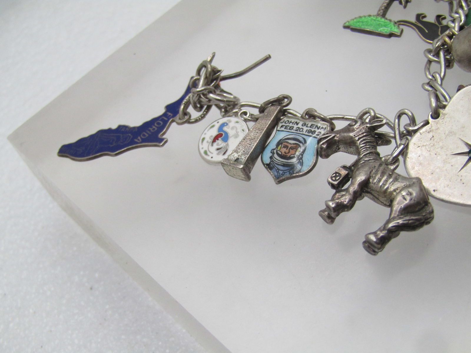 Vintage Sterling Charm Bracelet, 7", 17 Charms, 1960's-1970's - 3