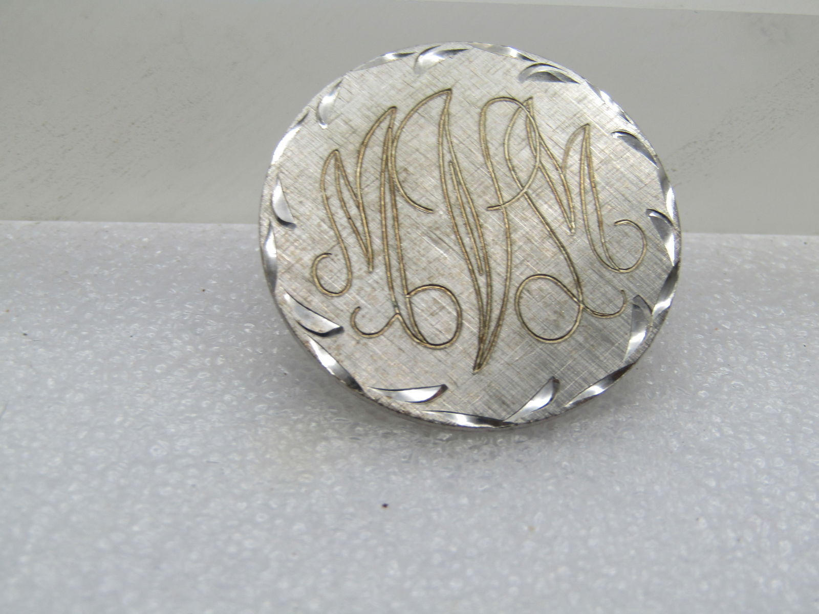 Vintage Sterling Monogrammed MVM Brooch, 1970's (1 of 4)