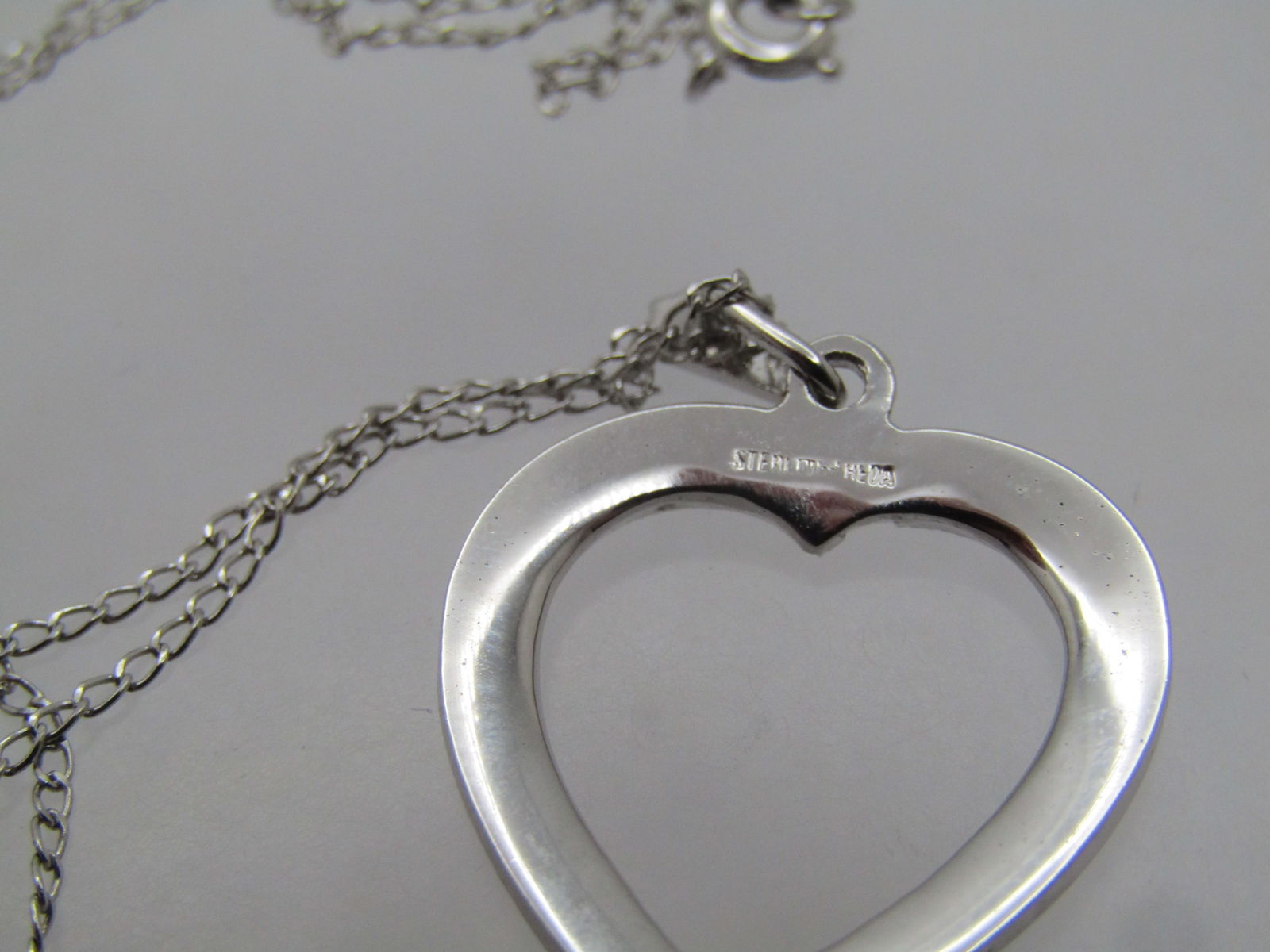 Vintage Sterling Marcasite Heart 18", Signed HEDA, 1970's-1980's - 6