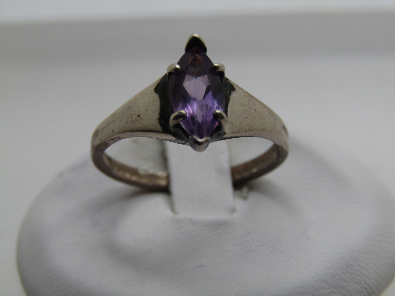 Vintage Sterling Amethyst Marquise Ring, Sz. 7, .50 ctw, 1960's-1970's, Signed $ (1 of 5)