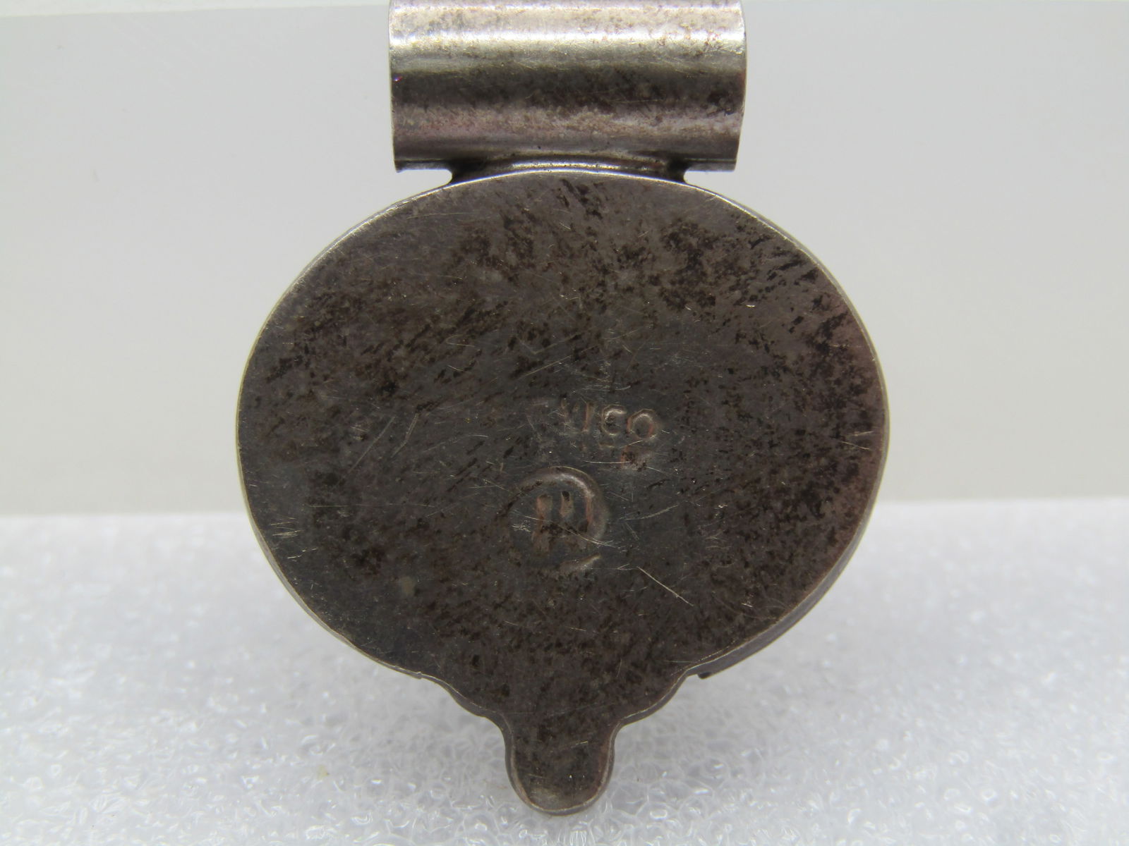 Vintage Sterling Southwestern Faux Onyx Slide, Mexico 1980's-1990's - 2