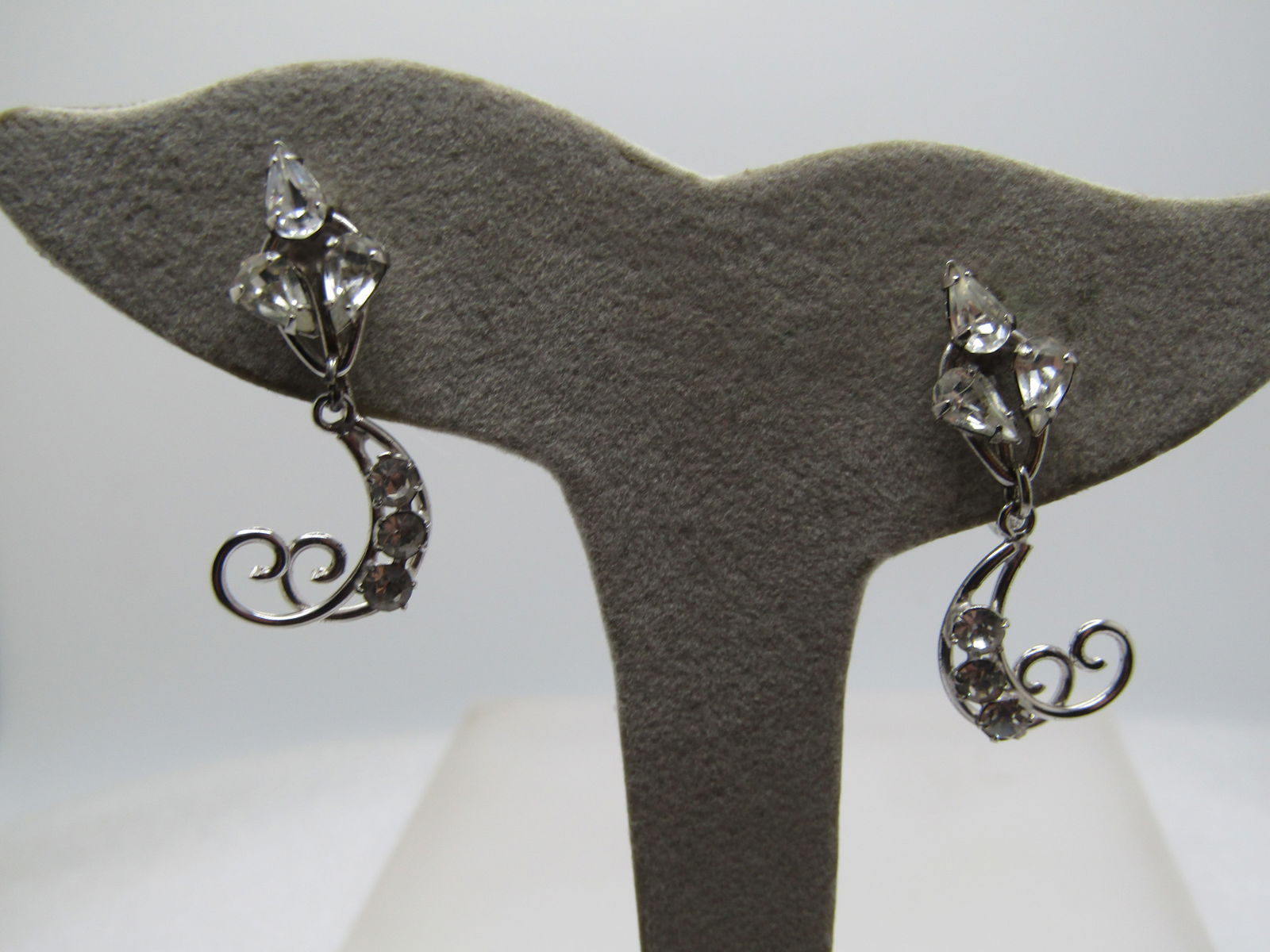 Vintage Sterling Rhinestone Demi Parure, Carl Art, Original Box, 1940's, Wedding Too. (1 of 17)