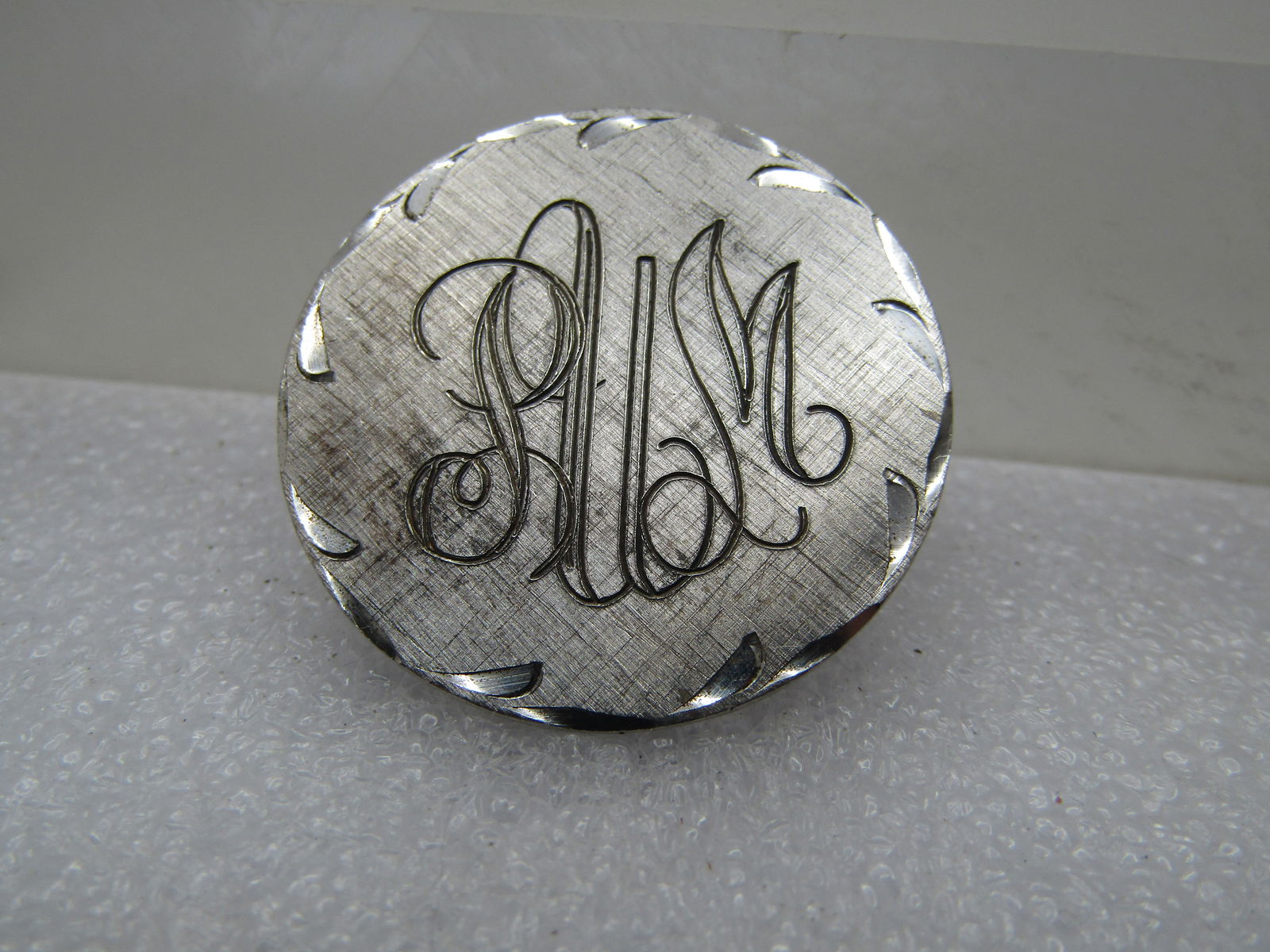 Vintage Sterling Engraved PUM Initial Brooch, 1960's-1970's (1 of 5)
