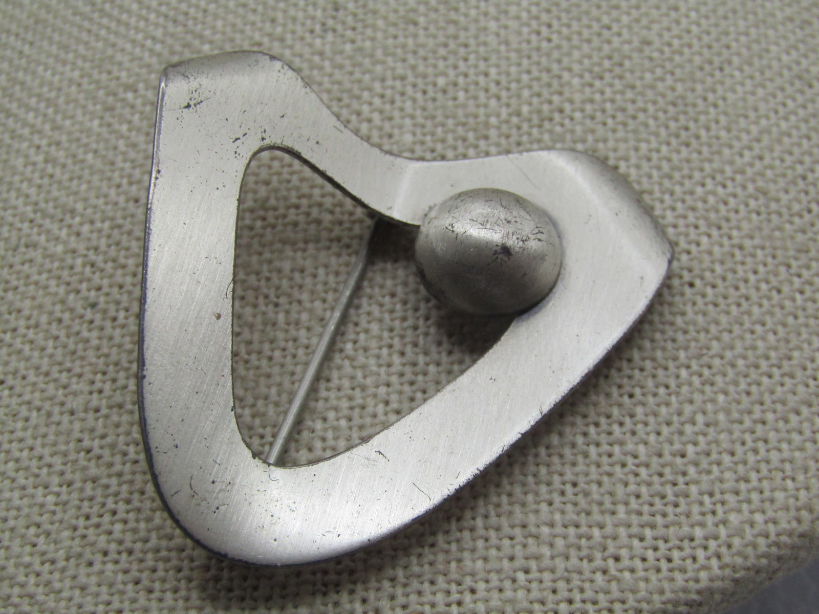 Vintage Sterling 1960's Mod Brooch, Signed Danecraft, V-Shaped (1 of 5)