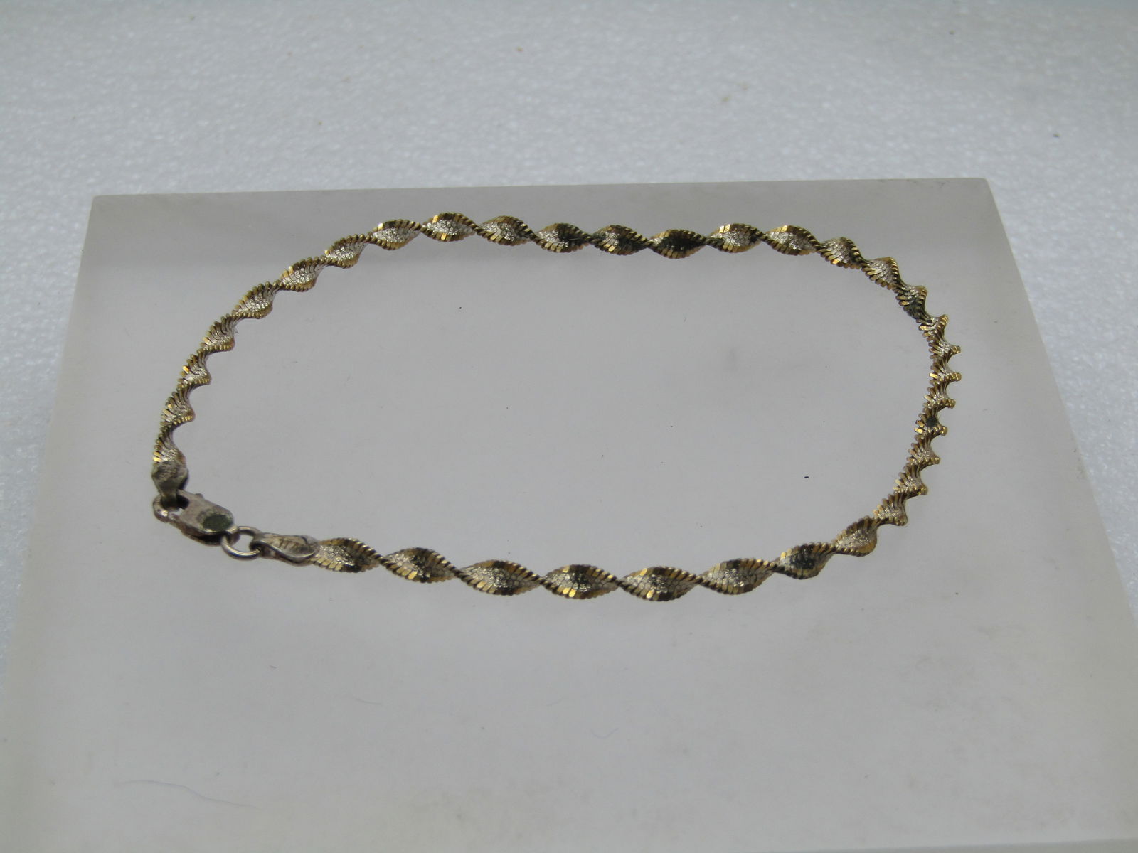 Vintage Twisted Sterling Bracelet/Anklet , Unisex, 9", 1980's (1 of 7)