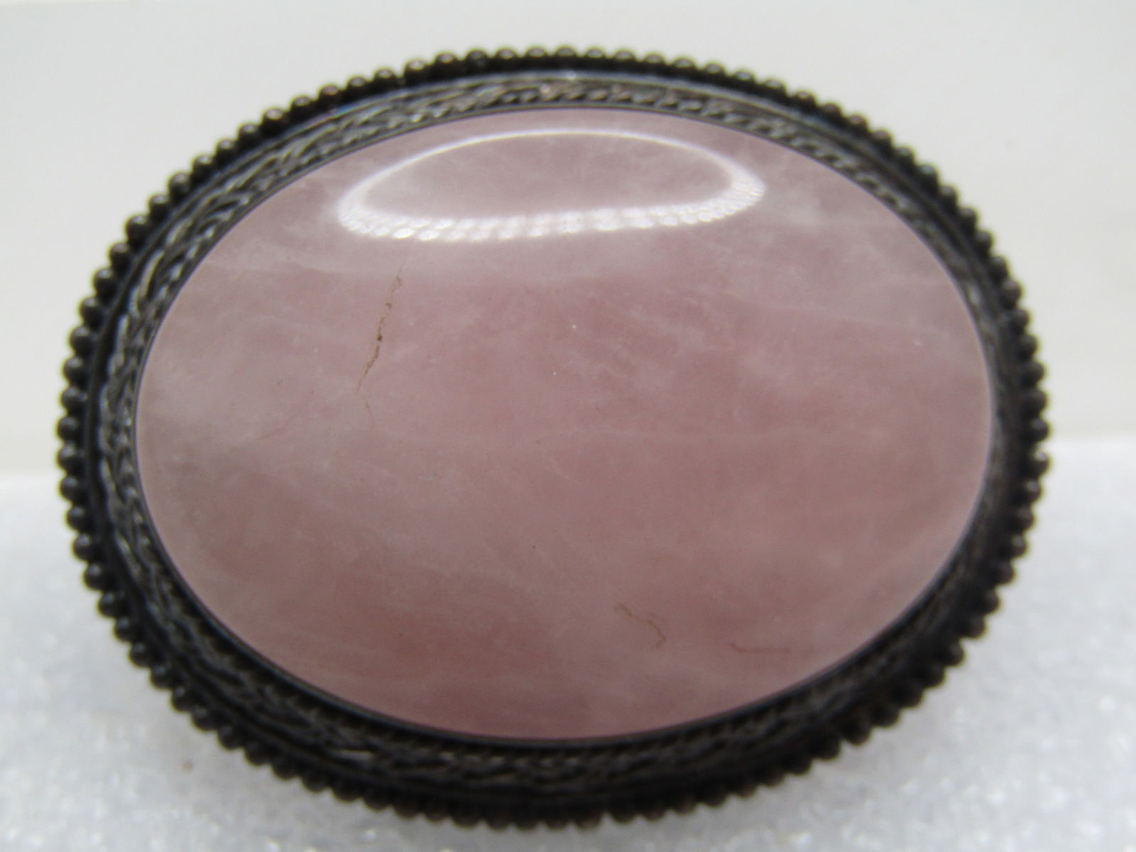 Vintage Sterling Pink Quartz Brooch, 1950's-1960's - 5