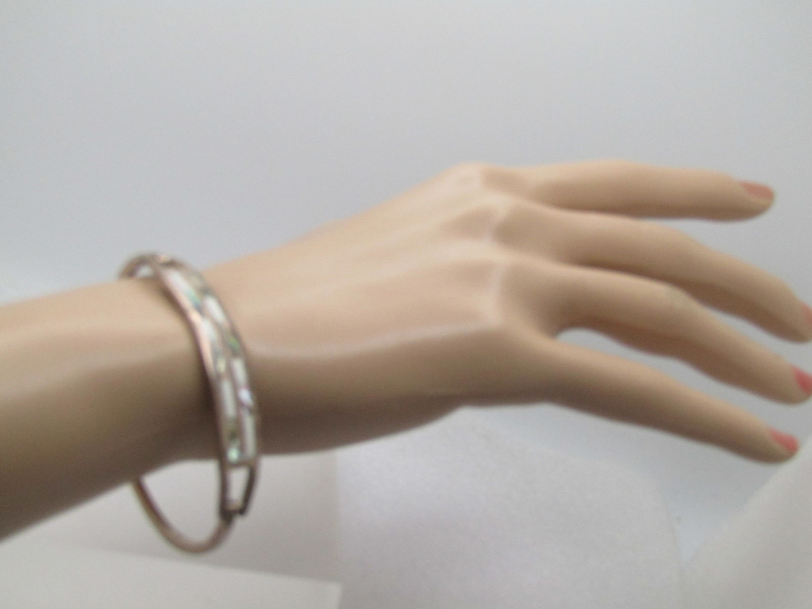 Vintage Sterling Inlaid Bracelet, Taxco, Mexico, 1960's-1980's. 6.75" - 6