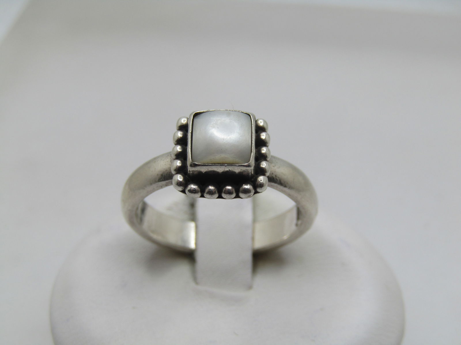 Vintage Sterling Pearl Ring, Square Setting, Silpada, Sz. 7. 1990's (1 of 7)