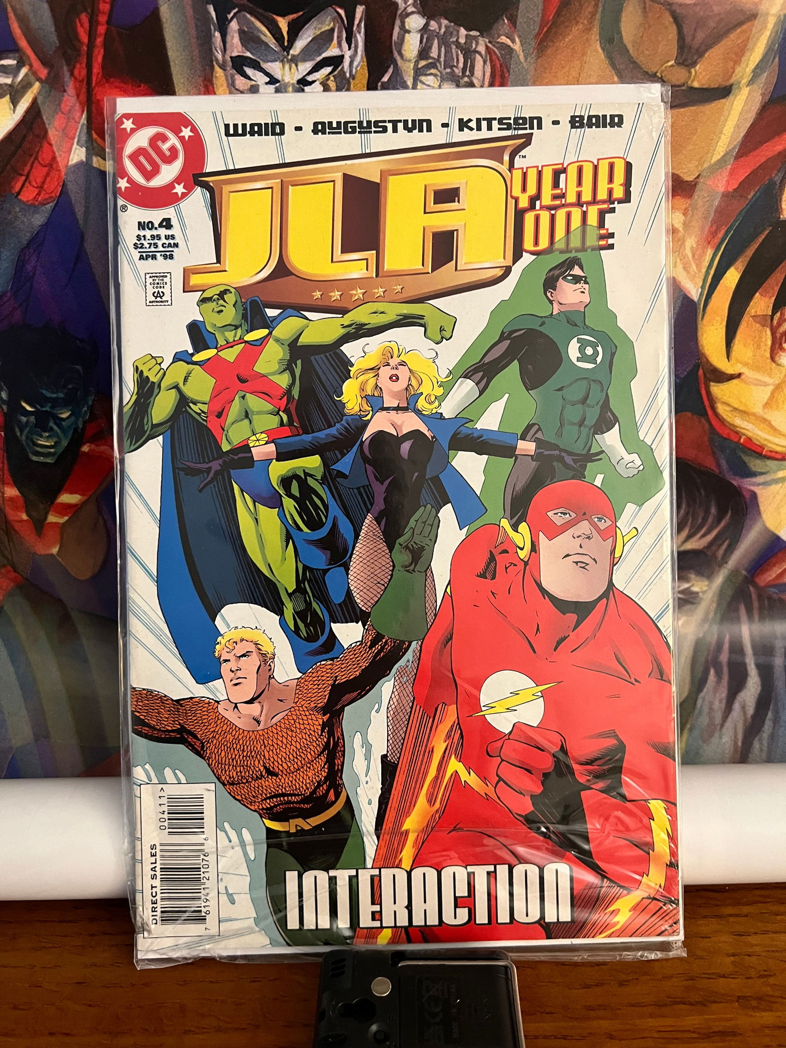 JLA#4: Title: JLA#4Description: InteractionDate: 1992Additional Information: DC Comics Reserve: $6.00 Shipping:Domestic: Shipping rates are determined by destinationInternational: Foreign shipping rates