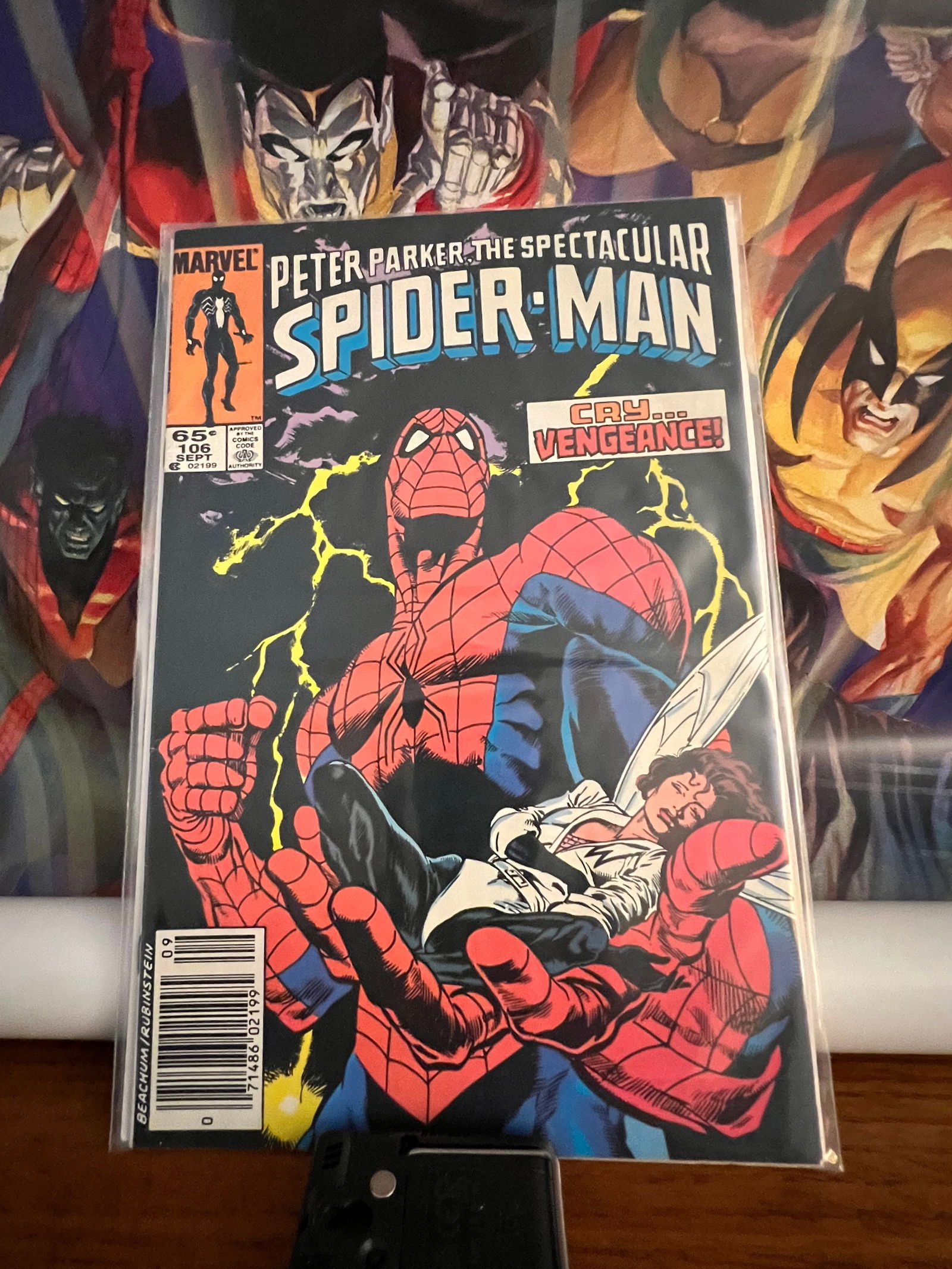 Spectactular Spiderman#106: Title: Spectactular Spiderman#106 Description: Cry Vengeance Date: 1985 Additional Information: Marvel Comics Reserve: $6.00 Shipping: Domestic: Shipping rates are determined by destination Internatio