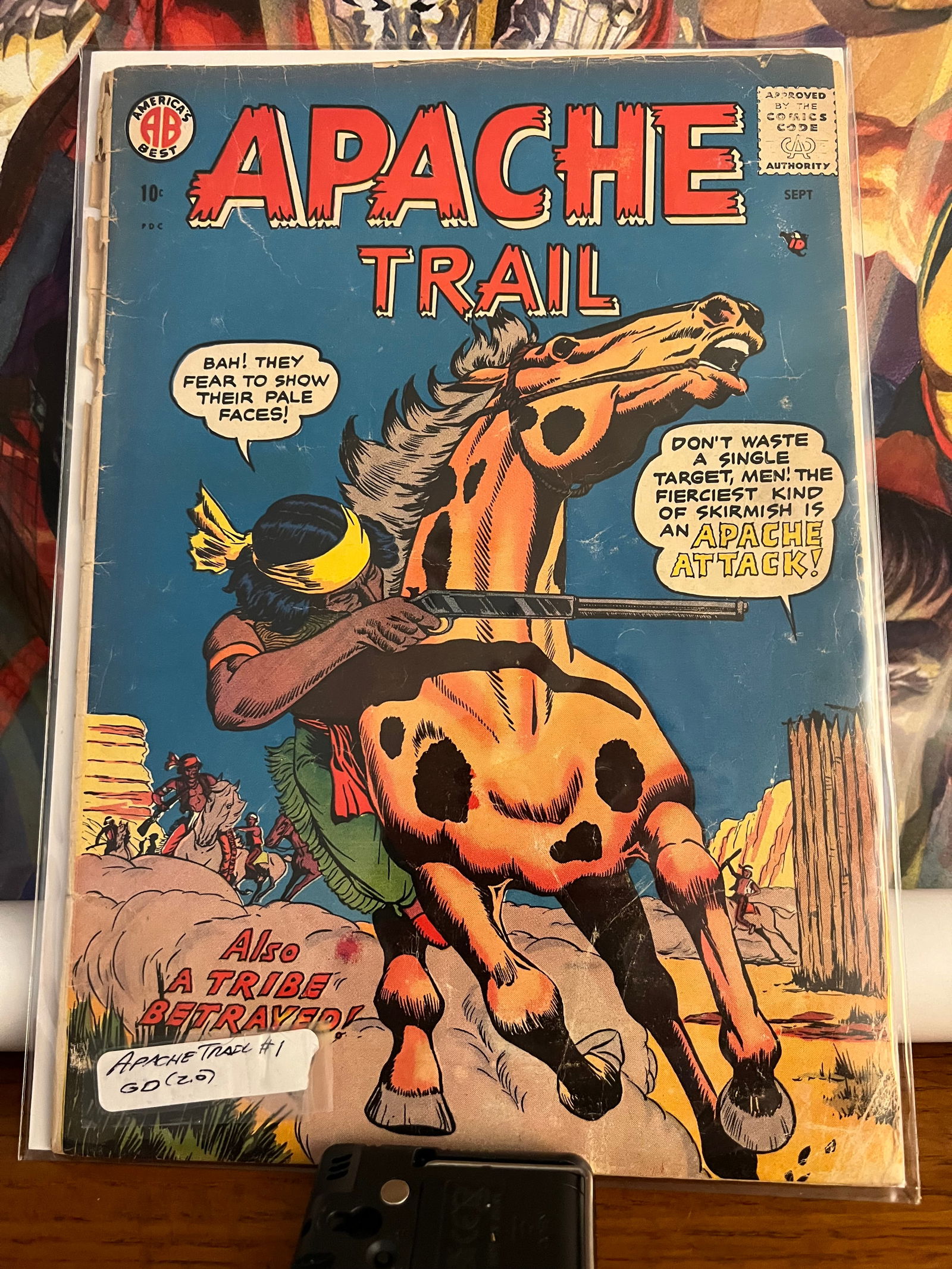 Apache Trail: Title: Apache Trail Description: Vol. 1, #1 Date: 1957 Additional Information: Americas Best Comics Reserve: $15.00 Shipping: Domestic: Shipping rates are determined by destination International: Fore