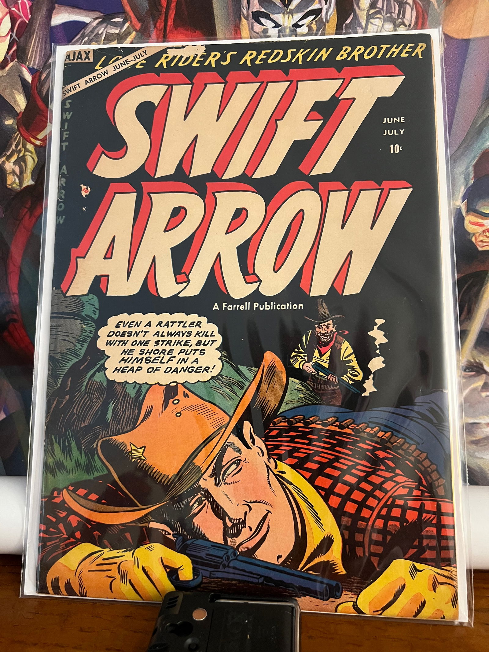Swift Arrow: Title: Swift ArrowDescription: Vol. 1, #3Date: 1954Additional Information: Ajax Comics Reserve: $6.00 Shipping:Domestic: Shipping rates are determined by destinationInternational: Foreign shipping