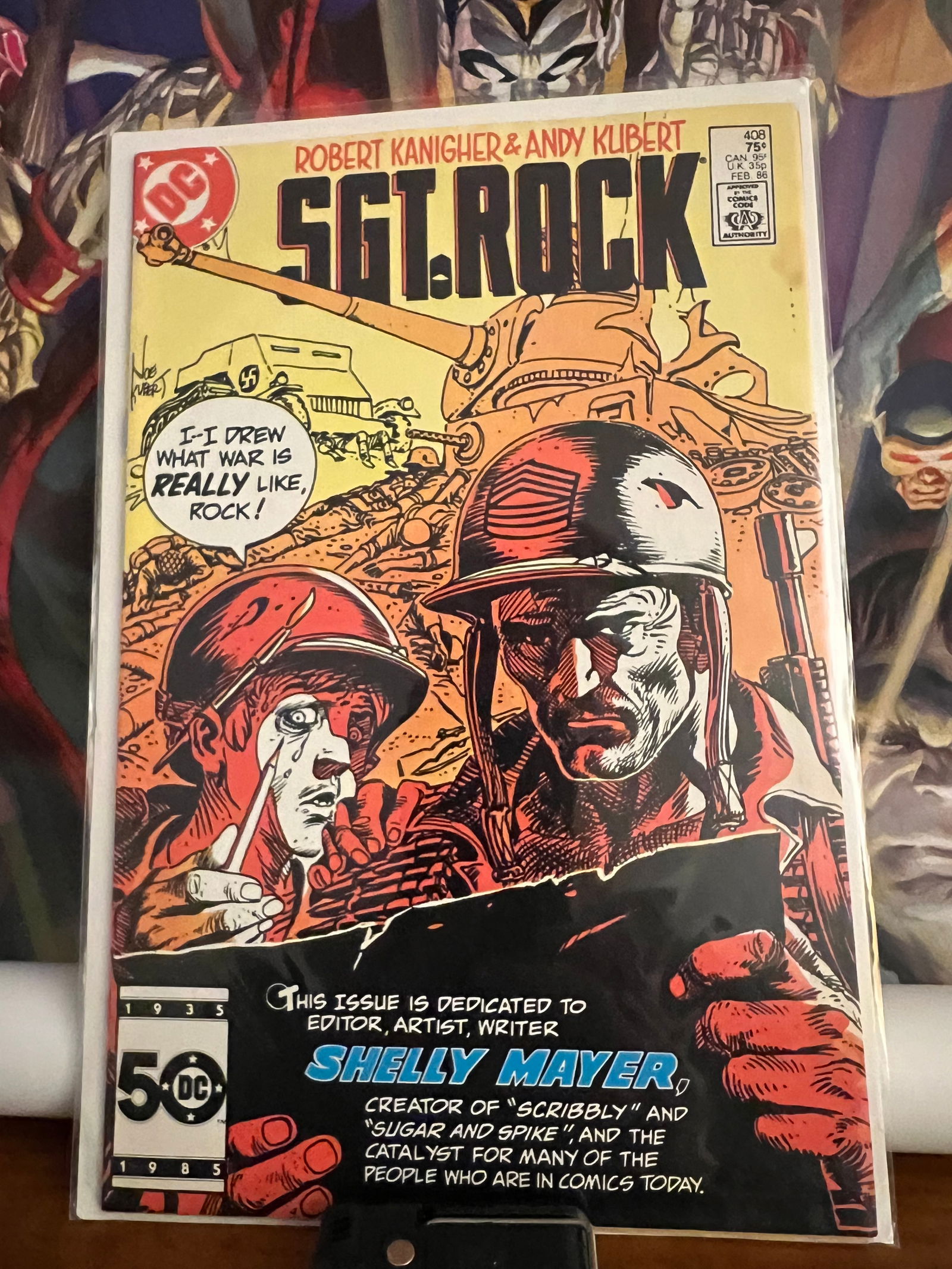 SGT. Rock #408: Title: SGT. Rock #408Description: Spec.dedicated Shelly Mayer issue DC Comics 1986 Reserve: $6.00 Shipping:Domestic: Shipping rates are determined by destinationInternational: Foreign shipping