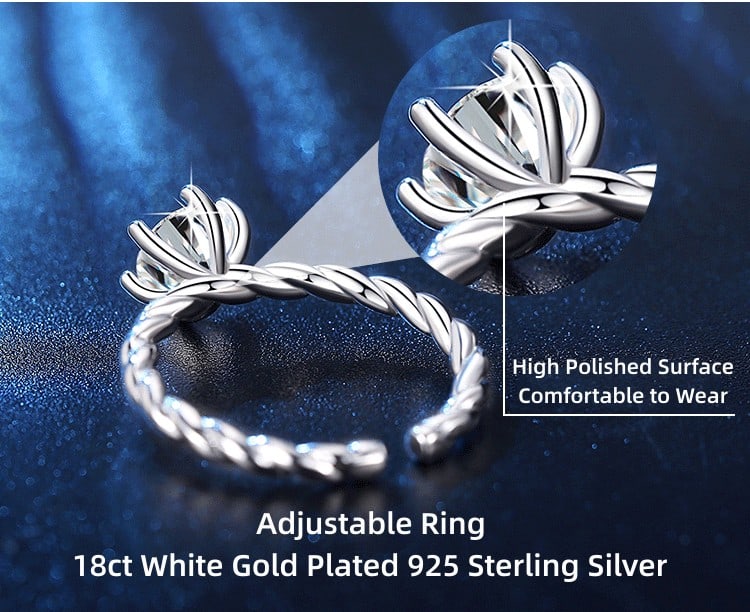 Twisted Shank Round 1CT Moissanite Solitaire Engagement 925 silver Ring - 6