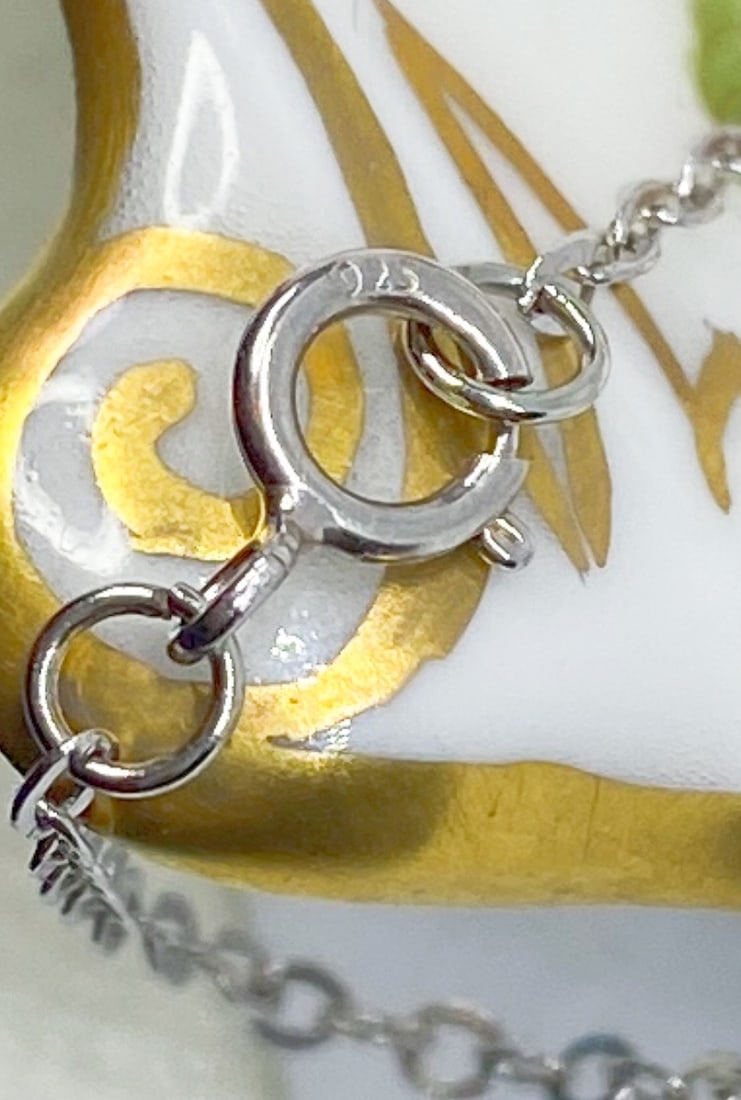 Jadeite Lucky Bead Archaic Amulet silver necklace - 7