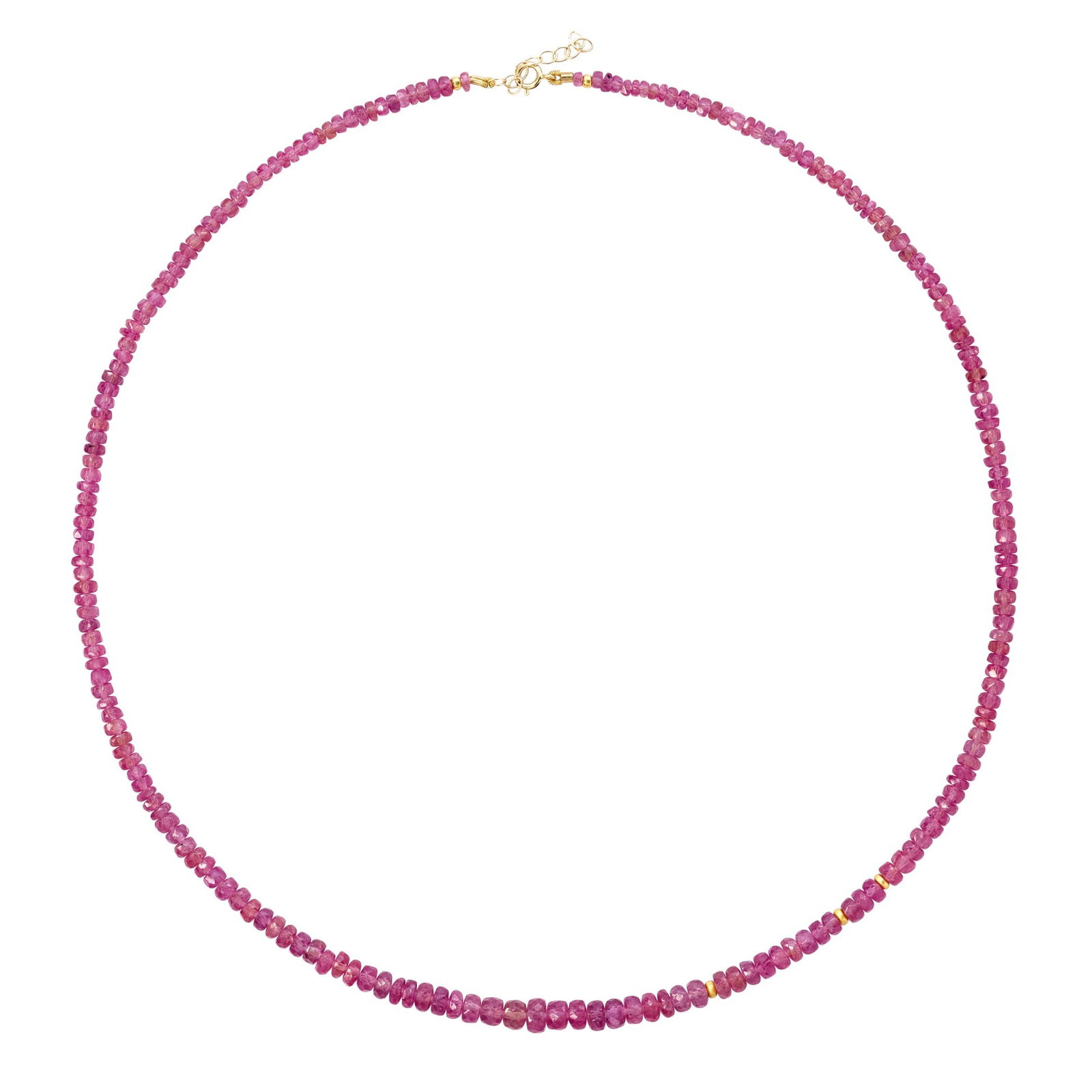 Pink Sapphire Necklace 14K Gold: Title:Pink Sapphire Necklace 14K Gold Description:Radiate feminine power with this captivating pink sapphire necklace from Bombyx House. The vibrant gemstones command attention while exuding a sense o