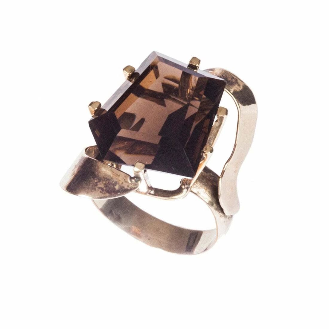 Hand Made 10 kt Gold Smoky Quartz Ring (1 of 6)