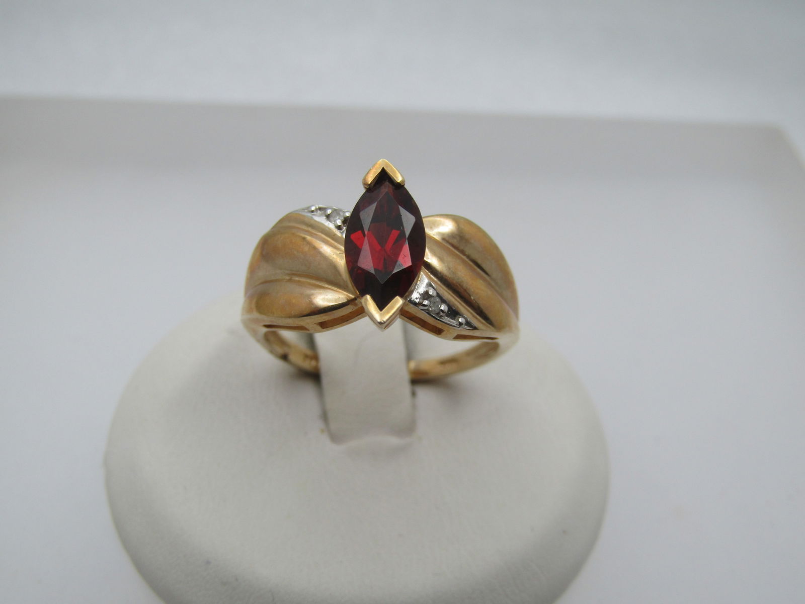 Vintage 10kt Tourmaline & Diamond Ring, Sz. 7, .75 CTW, 1960's-1970's (1 of 7)