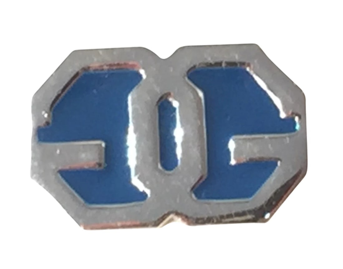 Vintage Costume Givenchy GG Silver and Blue Enamel Pin (1 of 6)