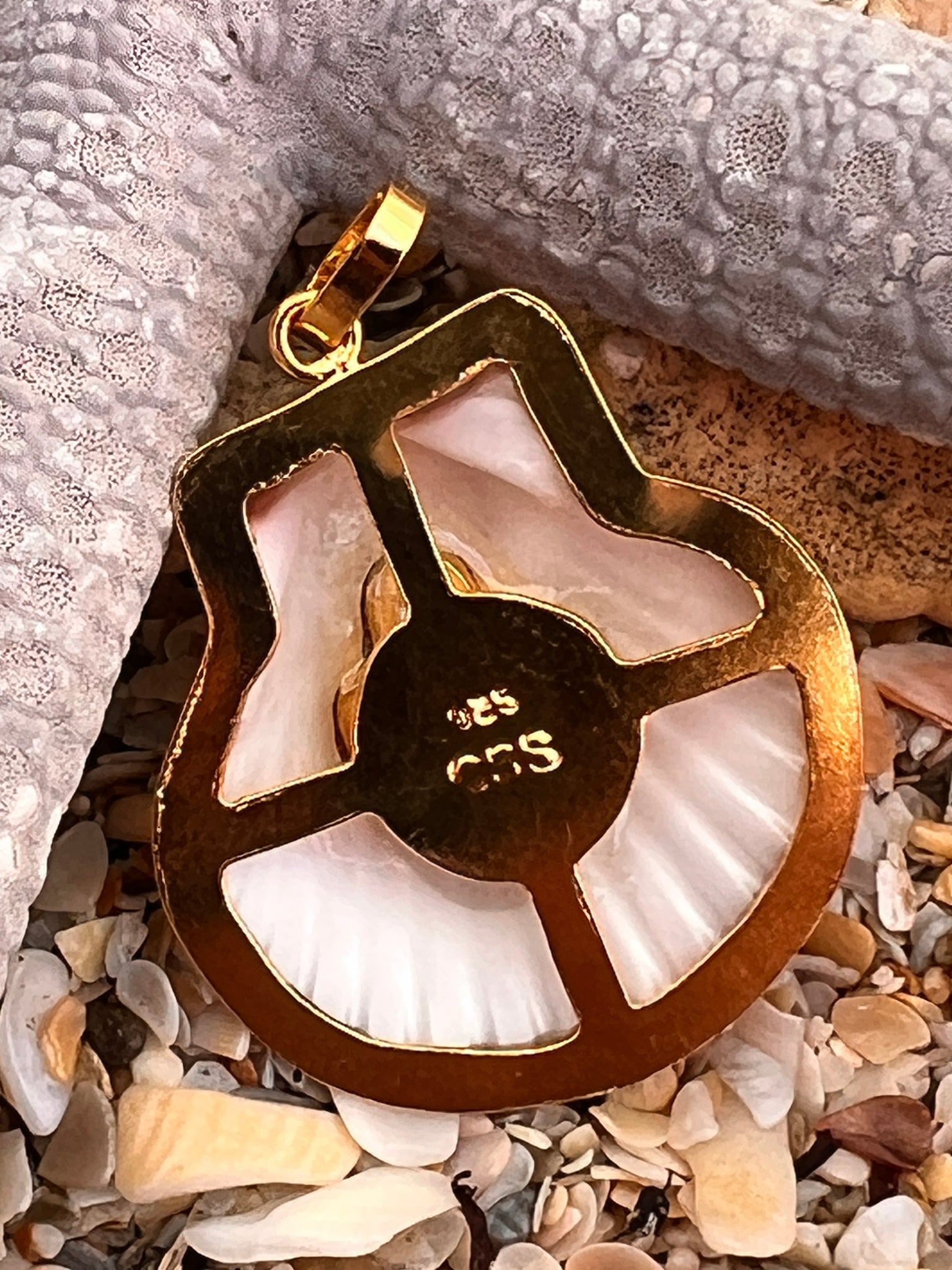 St. James Scallop Pendant with Pearl Cross - 3