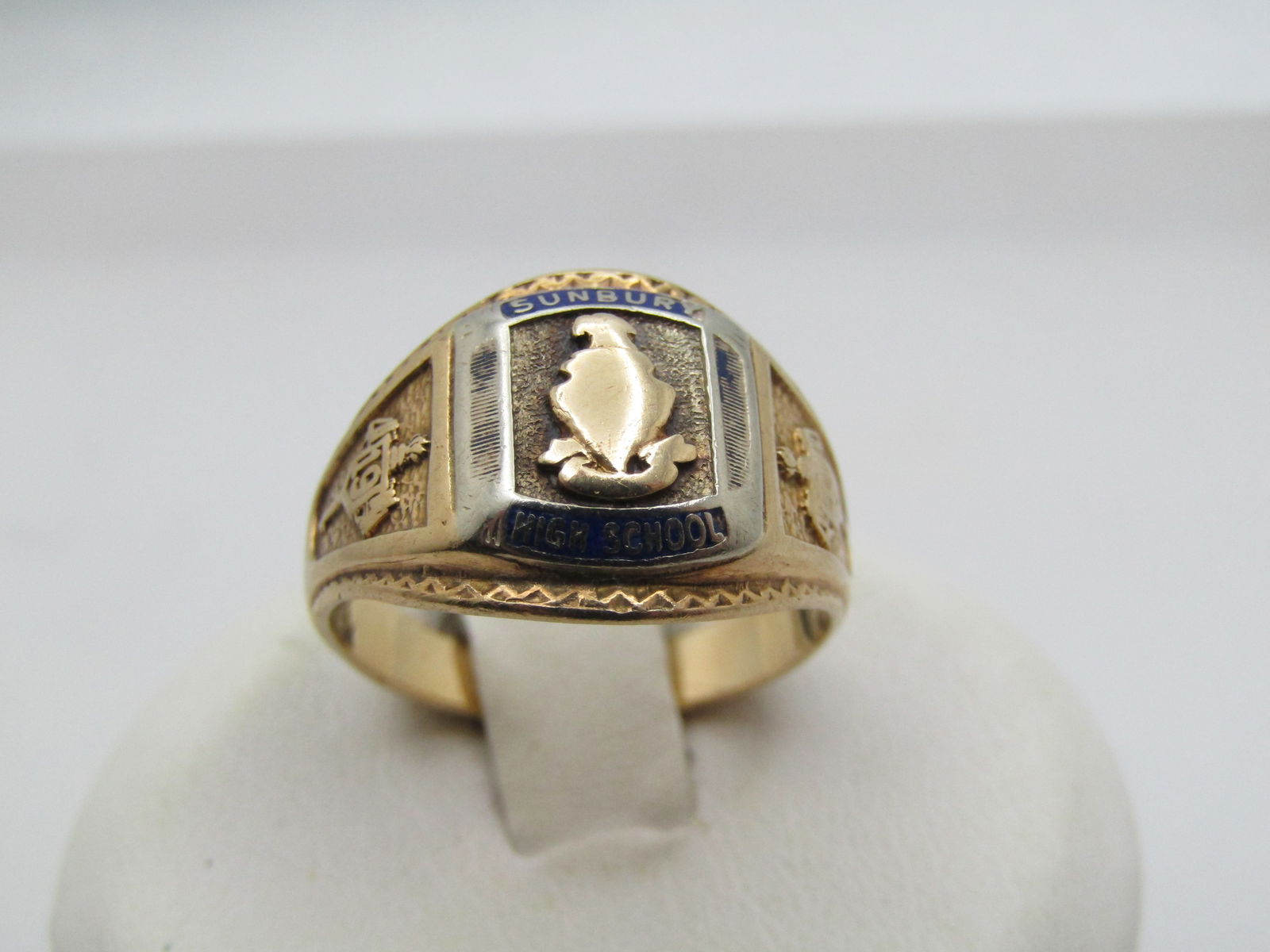 Vintage 10kt Sunbury High School Class Ring, Sz. 6.75, Mid-Century (1 of 7)