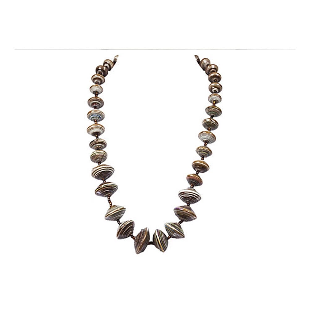 Vintage Graduated Hand Made Papier Mâché Beaded Necklace (1 of 5)