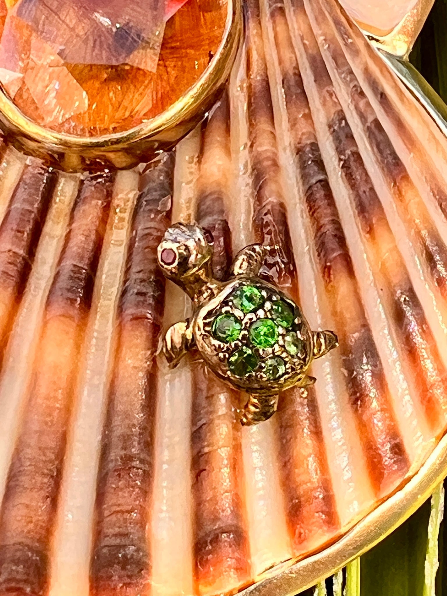 St. James Scallop Pendant with Tsavorite & Topaz - 3