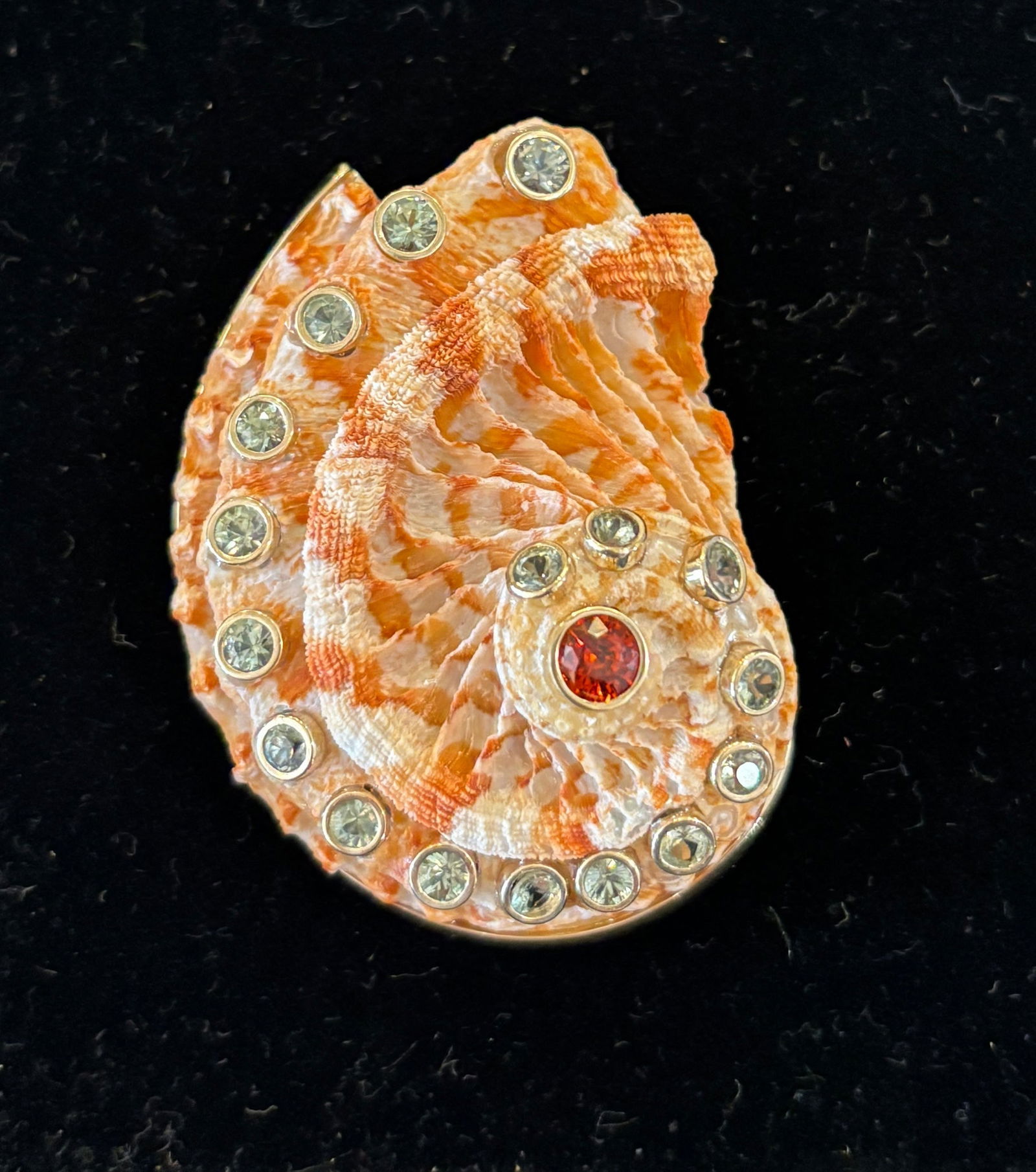 14-karat Gold Abalone Brooch/Pendant with Sapphire (1 of 4)